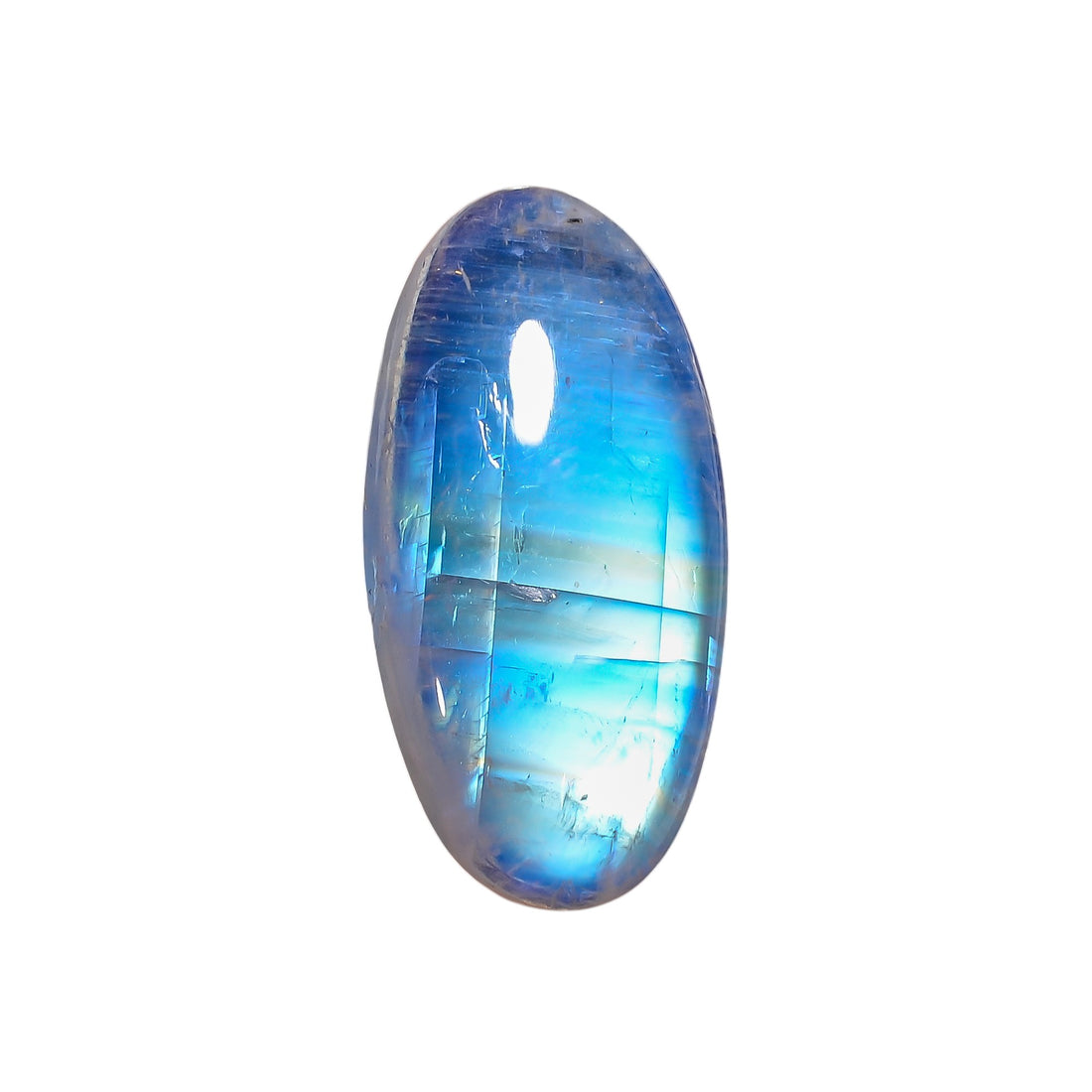 Natural Rainbow Moonstone Oval Shape Cabochon Loose Gemstone For Making Jewelry 31.5 Ct. 31X16X7 mm Y-10112