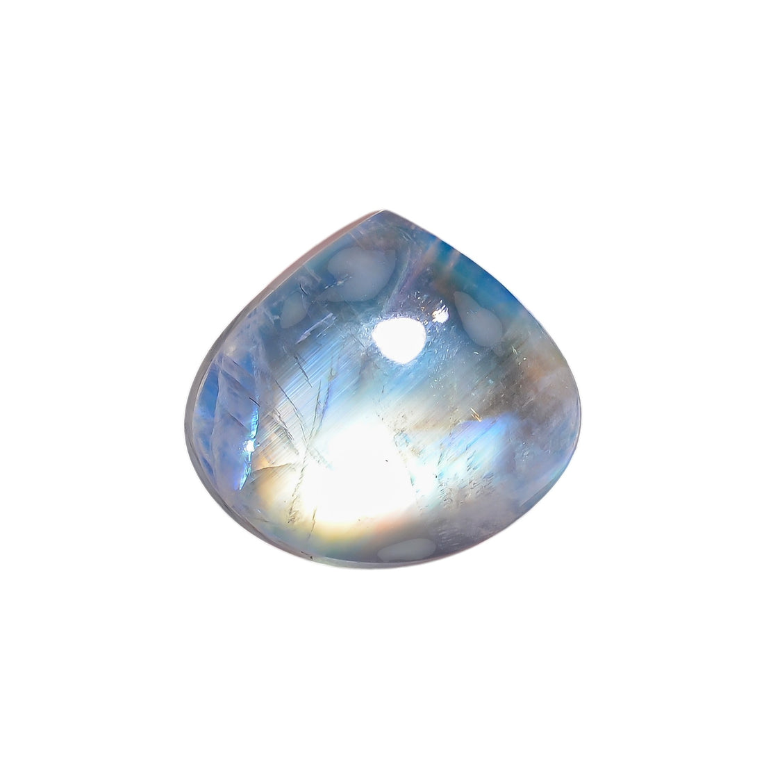 Natural Rainbow Moonstone Heart Shape Cabochon Loose Gemstone For Making Jewelry 20 Ct. 17X19X8 mm Y-10113