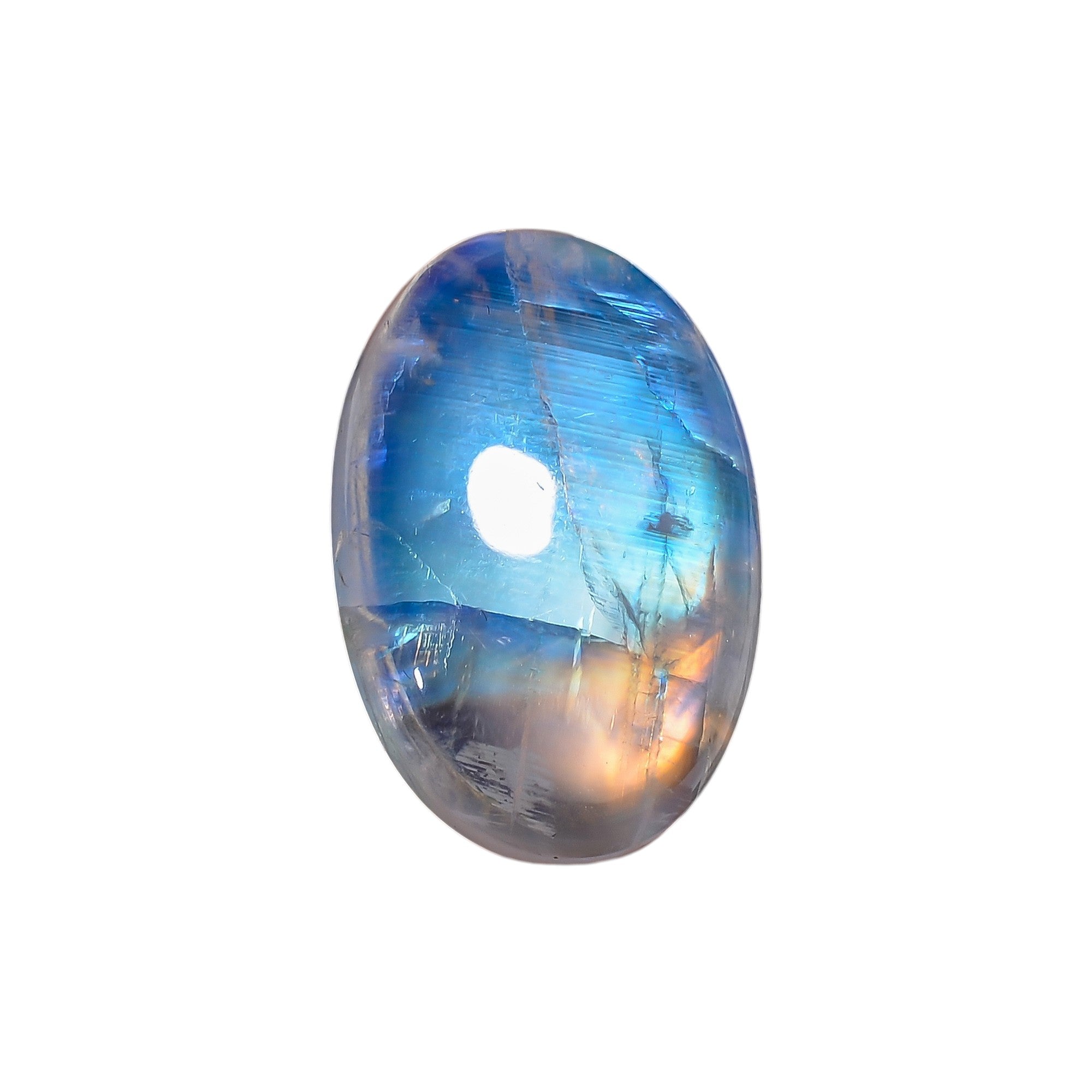 Natural Rainbow Moonstone Oval Shape Cabochon Loose Gemstone For Making Jewelry 25 Ct. 24X16X7 mm Y-10114