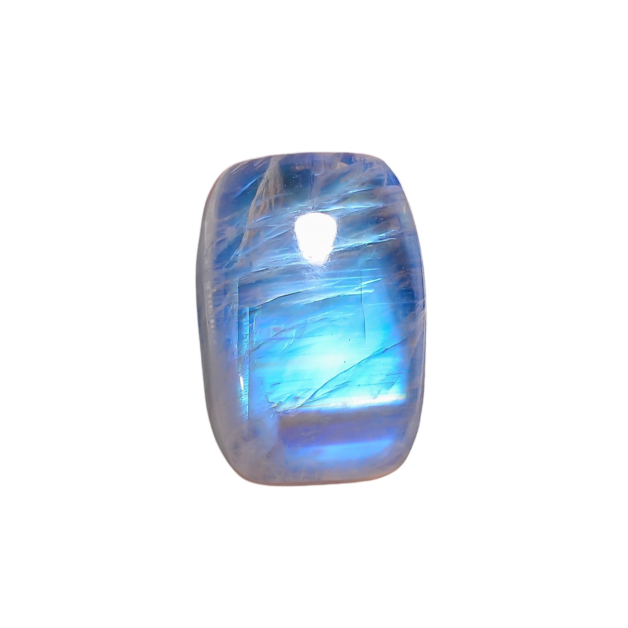 Natural Rainbow Moonstone Radiant Shape Cabochon Loose Gemstone For Making Jewelry 18.5 Ct. 19X13X7 mm Y-10115