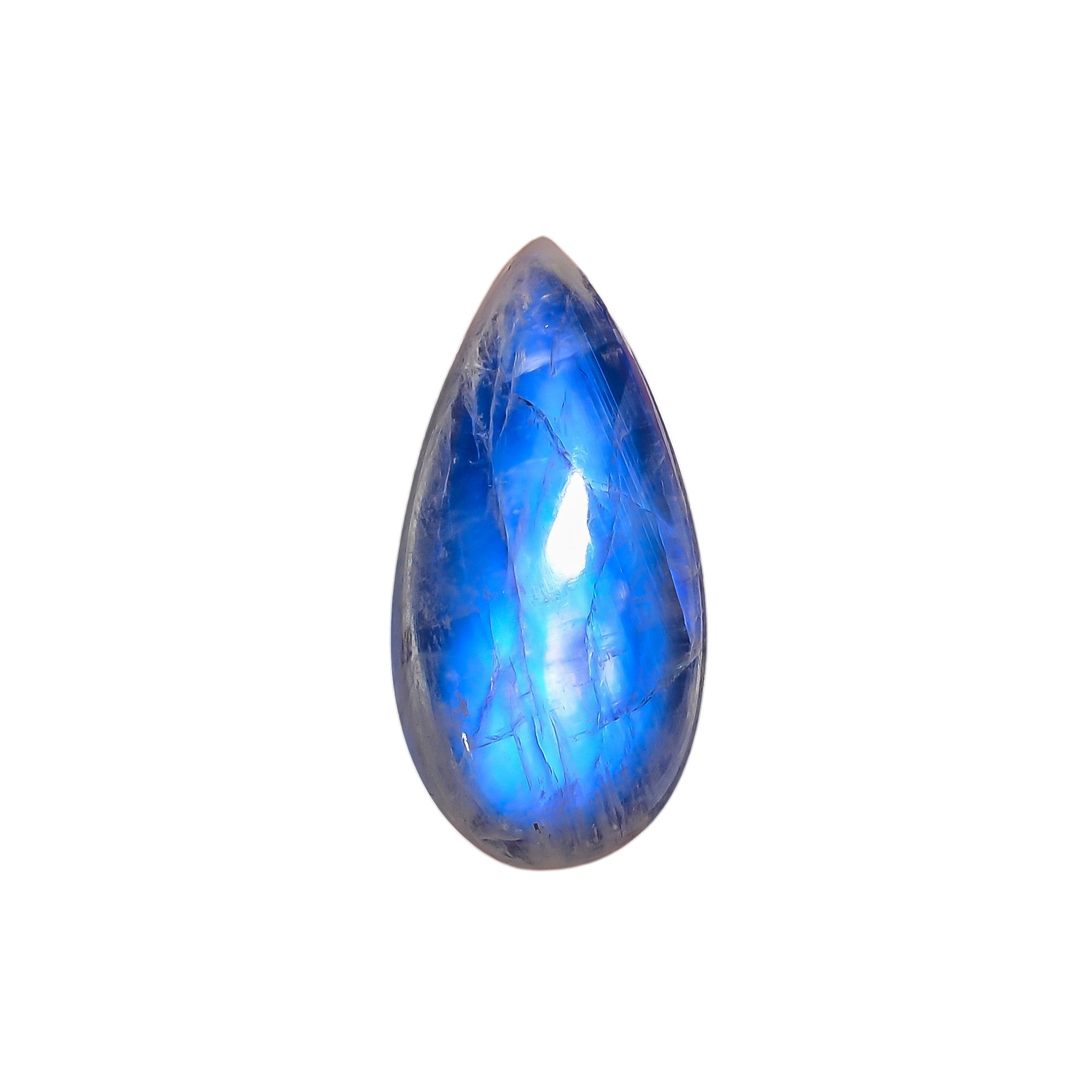 Natural Rainbow Moonstone Pear Shape Cabochon Loose Gemstone For Making Jewelry 13.5 Ct. 24X11X6 mm Y-10117