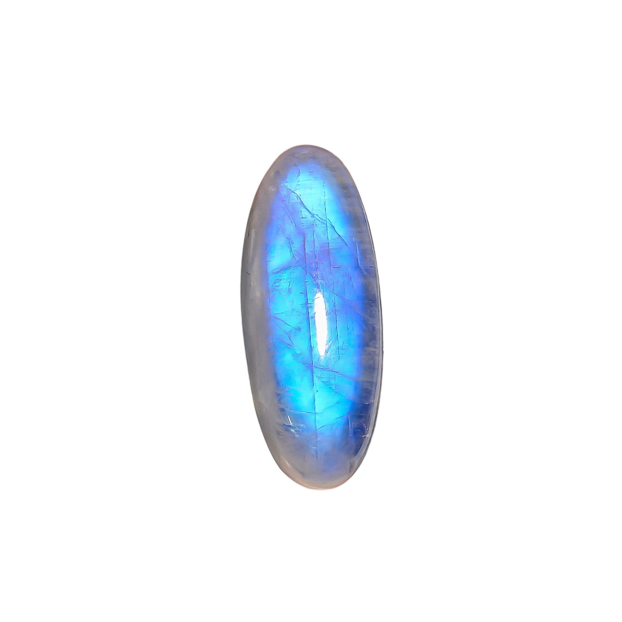 Natural Rainbow Moonstone Oval Shape Cabochon Loose Gemstone For Making Jewelry 13.5 Ct. 23X9X6 mm Y-10118
