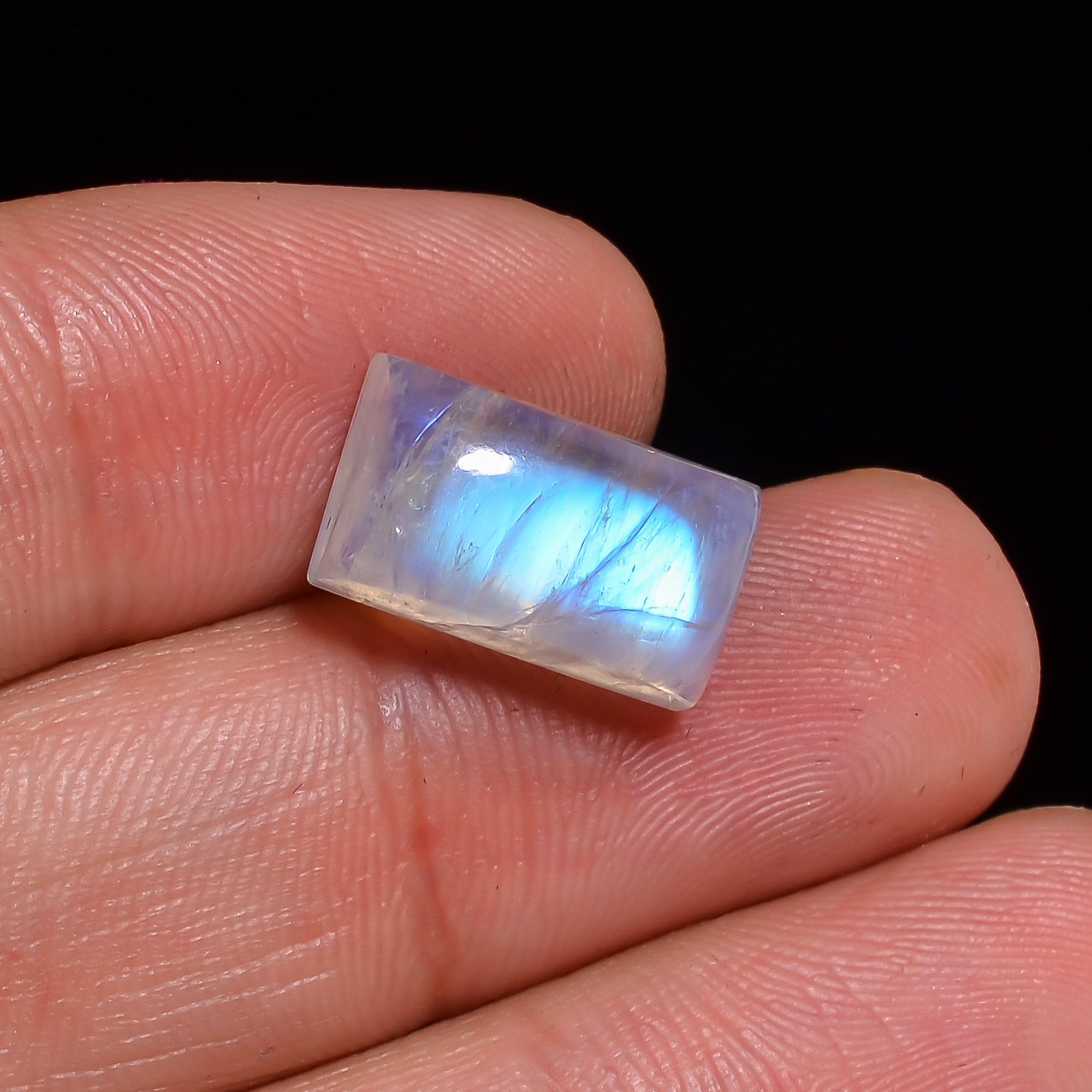 Natural Rainbow Moonstone Radiant Shape Cabochon Loose Gemstone For Making Jewelry 9.5 Ct. 13X8X7 mm Y-10119
