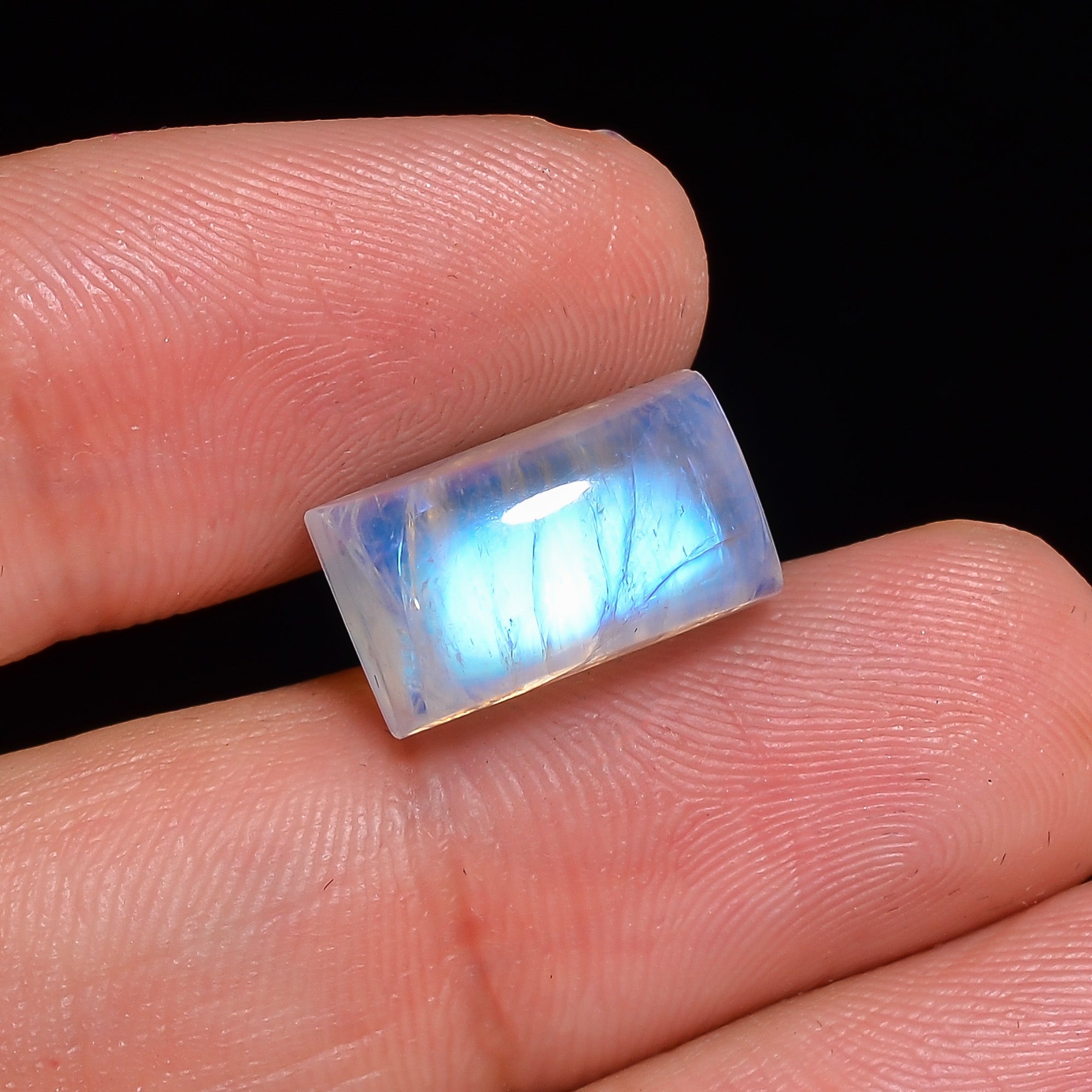 Natural Rainbow Moonstone Radiant Shape Cabochon Loose Gemstone For Making Jewelry 9.5 Ct. 13X8X7 mm Y-10119
