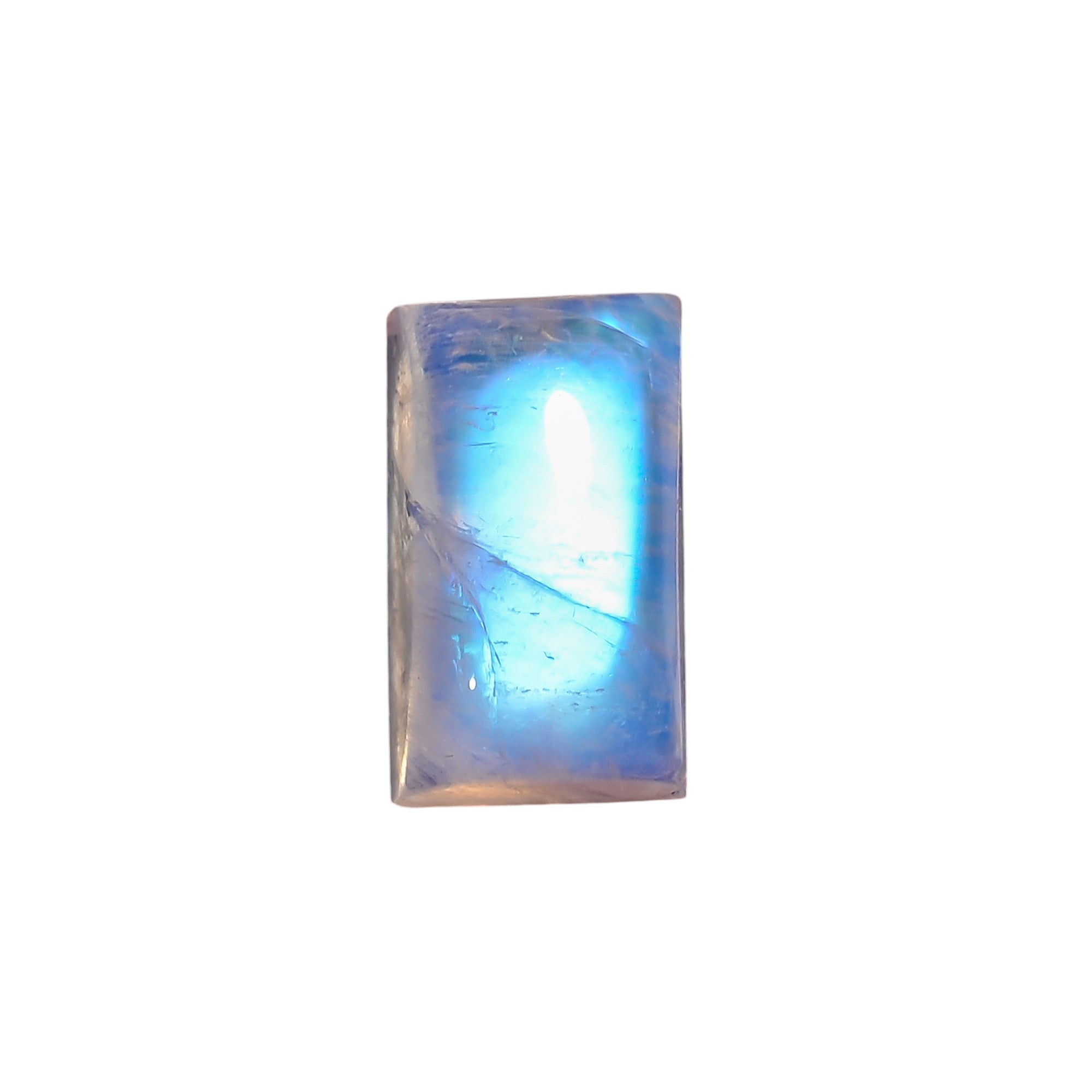 Natural Rainbow Moonstone Radiant Shape Cabochon Loose Gemstone For Making Jewelry 9.5 Ct. 13X8X7 mm Y-10119