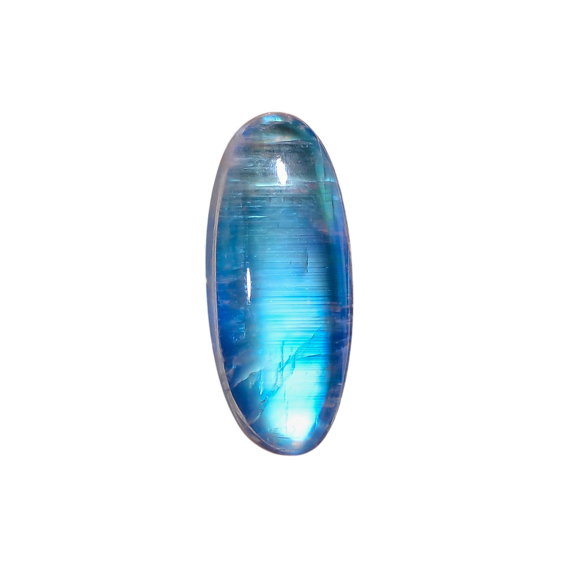 Natural Rainbow Moonstone Oval Shape Cabochon Loose Gemstone For Making Jewelry 10.5 Ct. 24X10X5 mm Y-10120