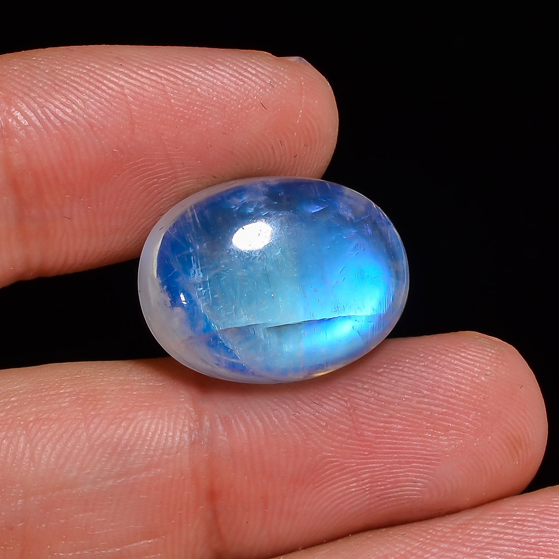 Natural Rainbow Moonstone Oval Shape Cabochon Loose Gemstone For Making Jewelry 17 Ct. 18X14X7 mm Y-10121