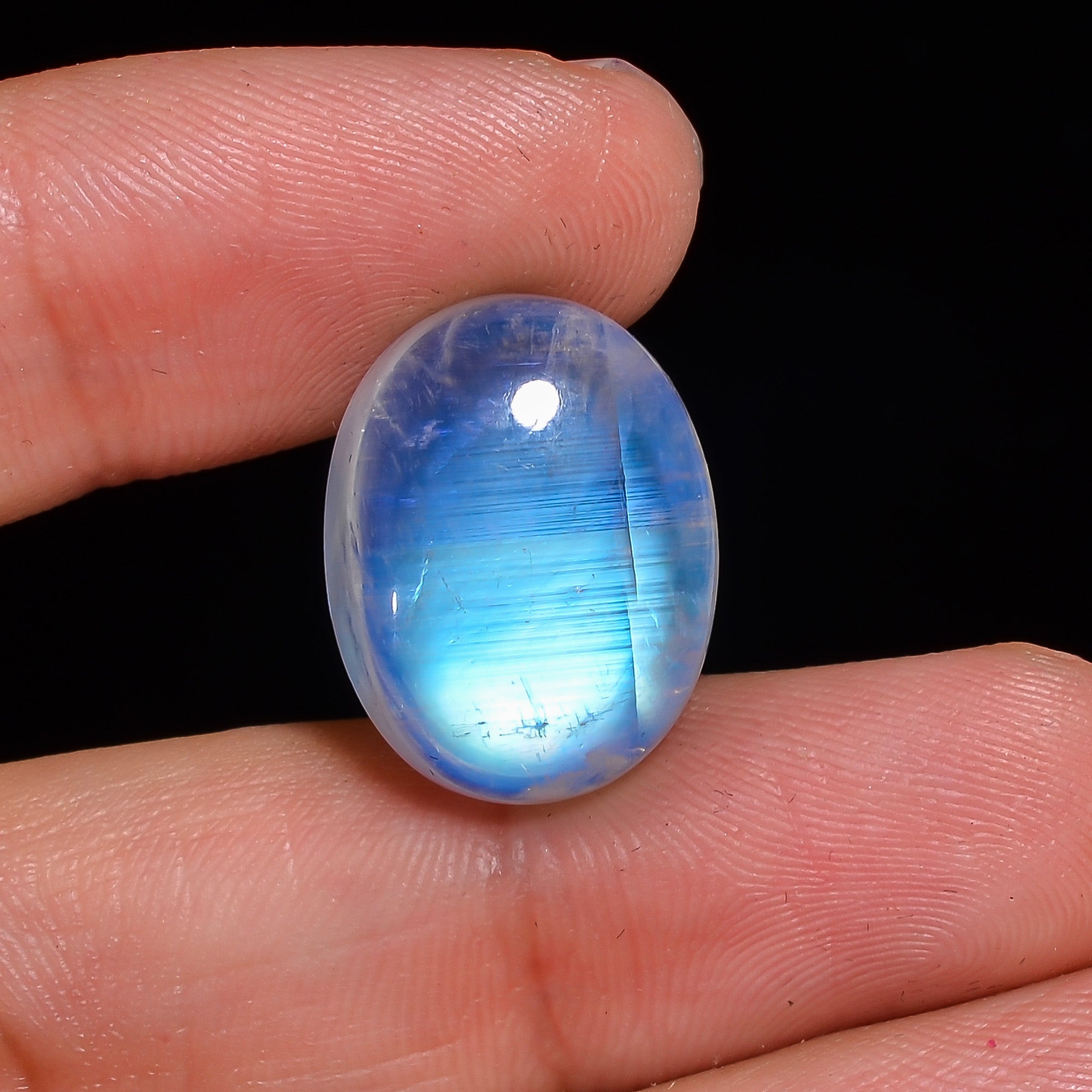 Natural Rainbow Moonstone Oval Shape Cabochon Loose Gemstone For Making Jewelry 17 Ct. 18X14X7 mm Y-10121