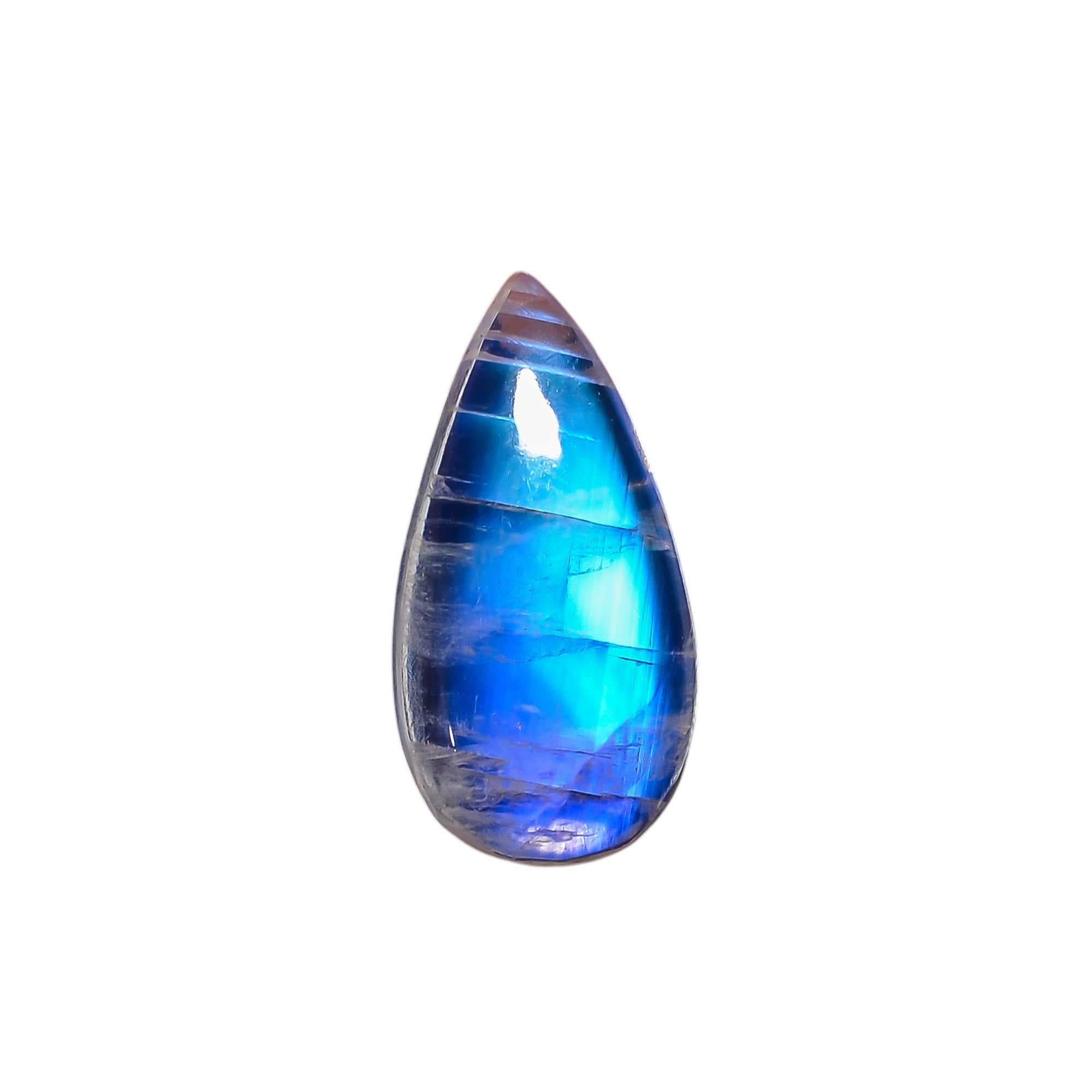 Natural Rainbow Moonstone Pear Shape Cabochon Loose Gemstone For Making Jewelry 6.5 Ct. 18X9X4 mm Y-10122
