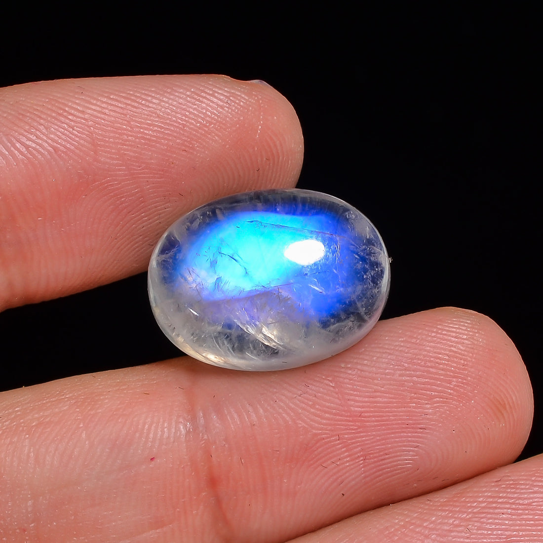 Natural Rainbow Moonstone Oval Shape Cabochon Loose Gemstone For Making Jewelry 16 Ct. 17X12X8 mm Y-10123