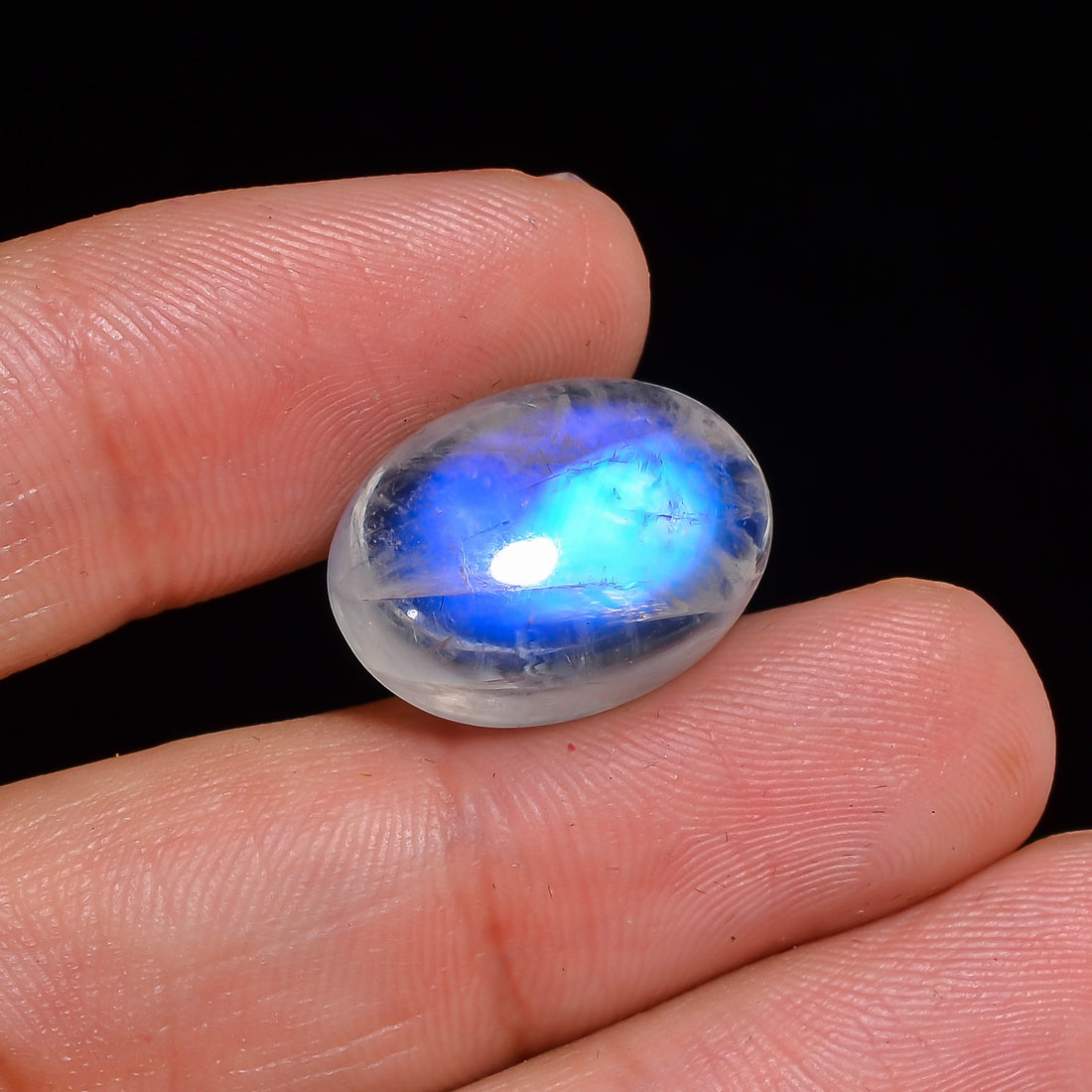 Natural Rainbow Moonstone Oval Shape Cabochon Loose Gemstone For Making Jewelry 16 Ct. 17X12X8 mm Y-10123