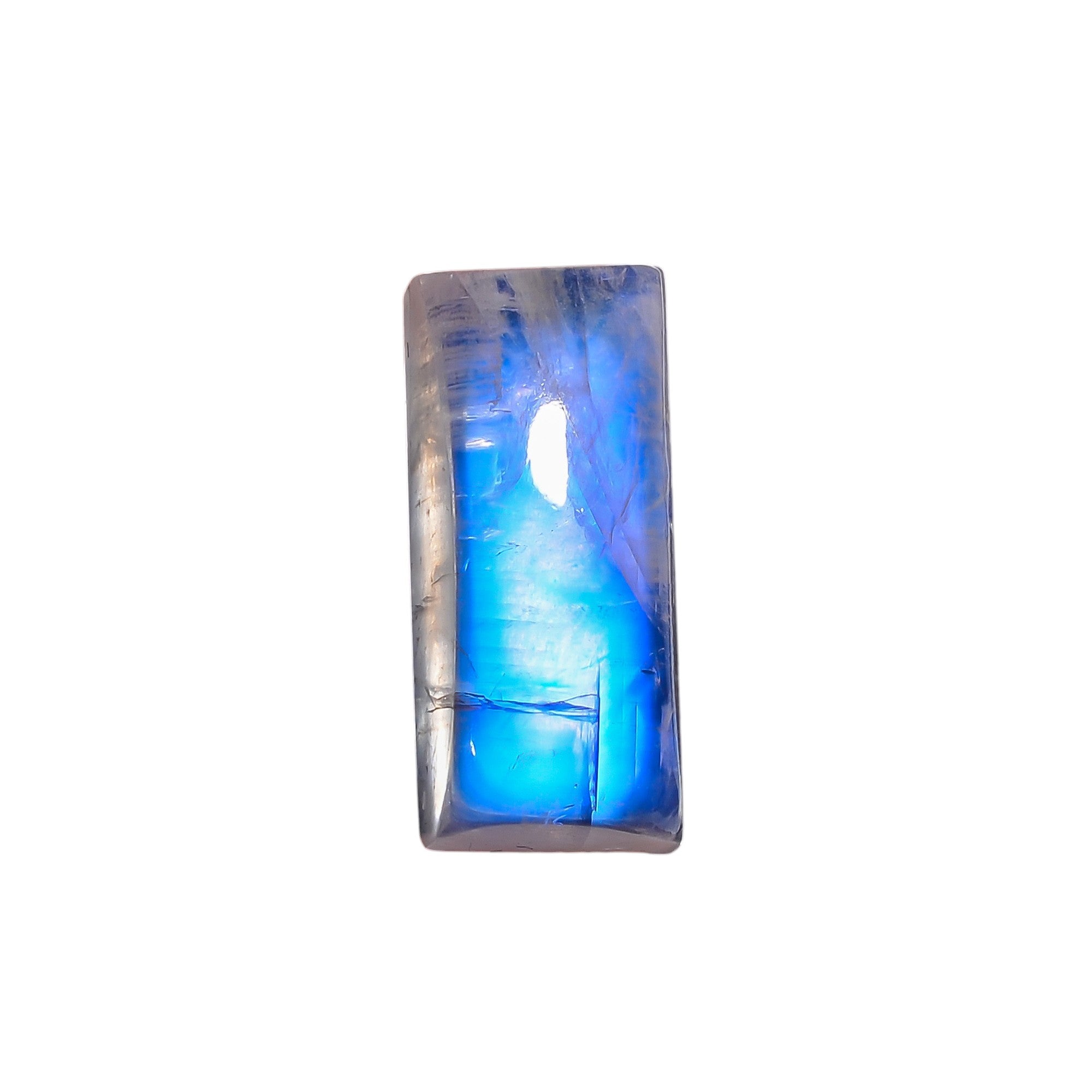 Natural Rainbow Moonstone Radiant Shape Cabochon Loose Gemstone For Making Jewelry 16.5 Ct. 20X9X8 mm Y-10125