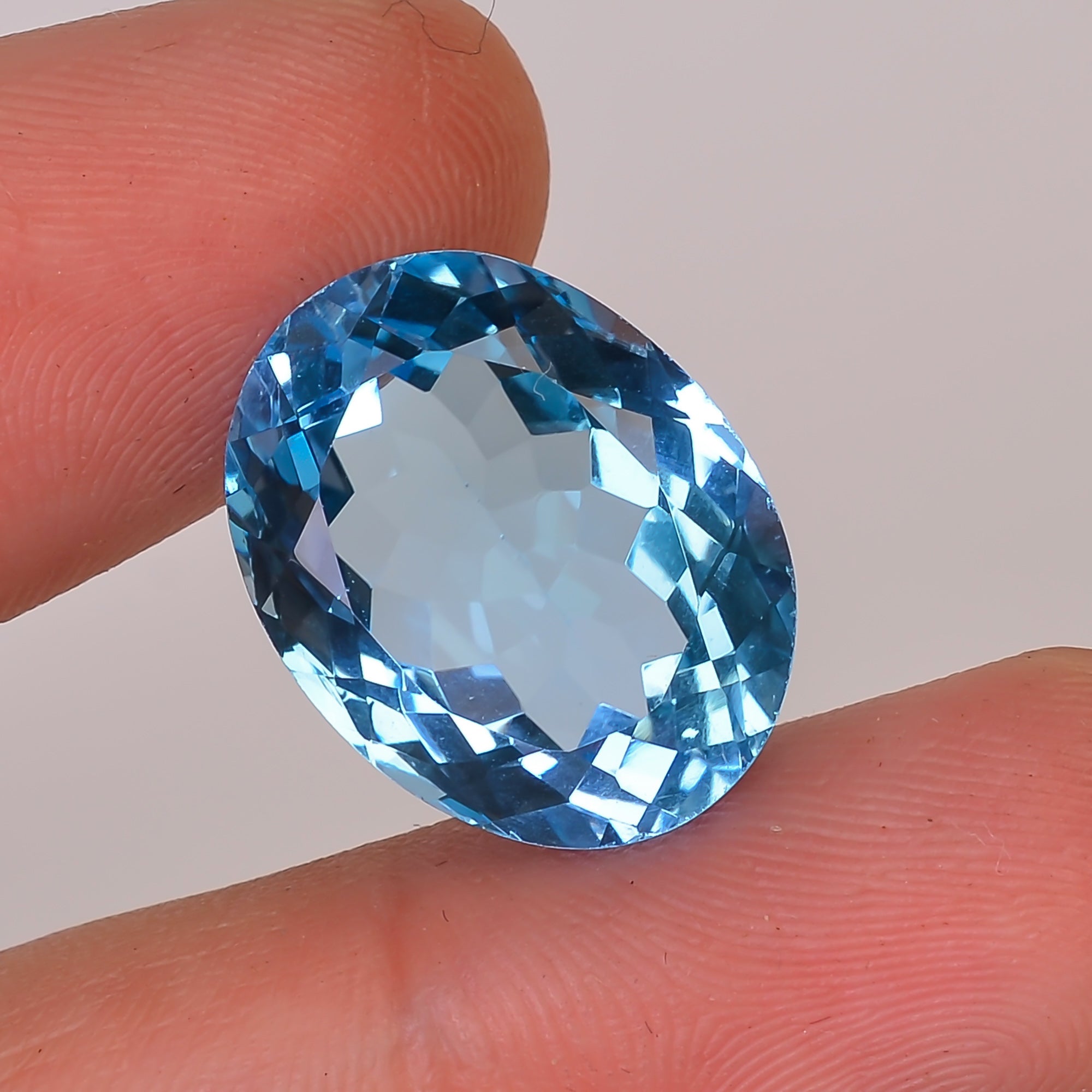 100% Natural Swiss Blue Topaz Oval Shape Cut Stone Loose Gemstone For Making Jewelry 18 Ct. 17X13X8 mm Y-10128