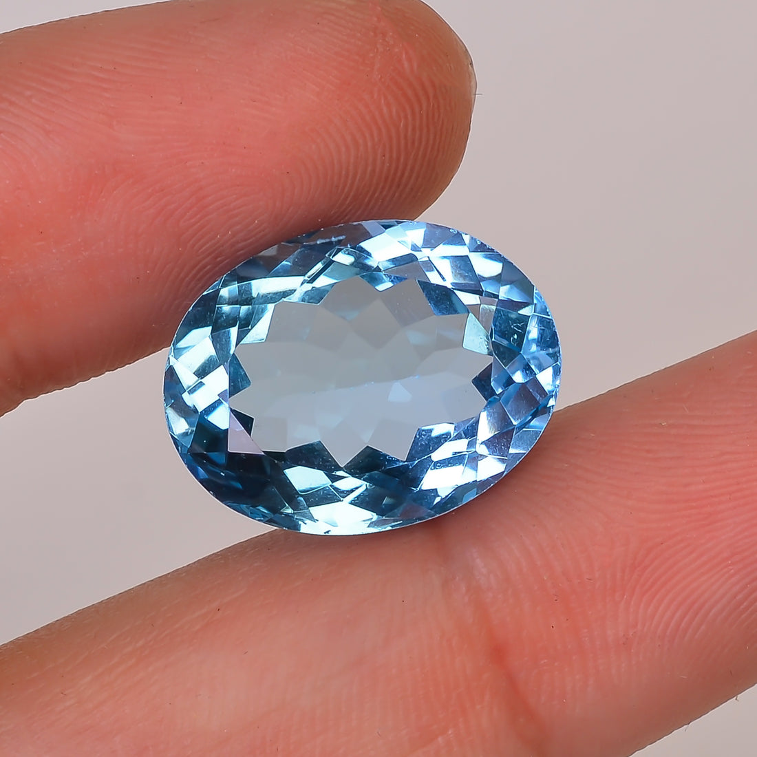 100% Natural Swiss Blue Topaz Oval Shape Cut Stone Loose Gemstone For Making Jewelry 18 Ct. 17X13X8 mm Y-10128