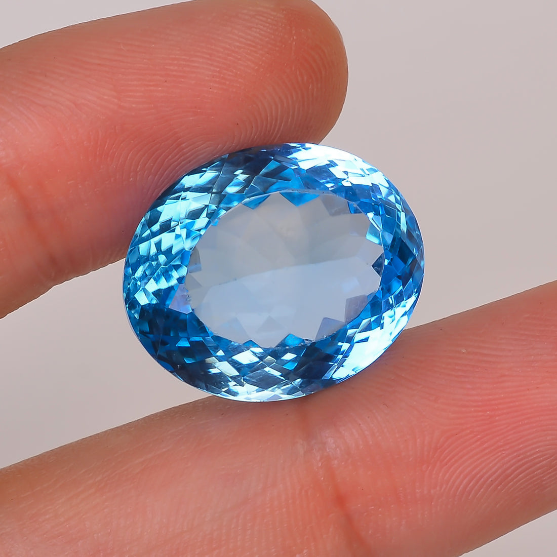 100% Natural Swiss Blue Topaz Oval Shape Cut Stone Loose Gemstone For Making Jewelry 33 Ct. 20X16X11 mm Y-10133
