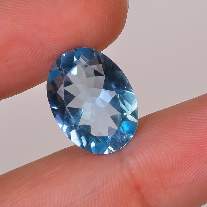 100% Natural Swiss Blue Topaz Oval Shape Cut Stone Loose Gemstone For Making Jewelry 10 Ct. 16X12X6 mm Y-10138