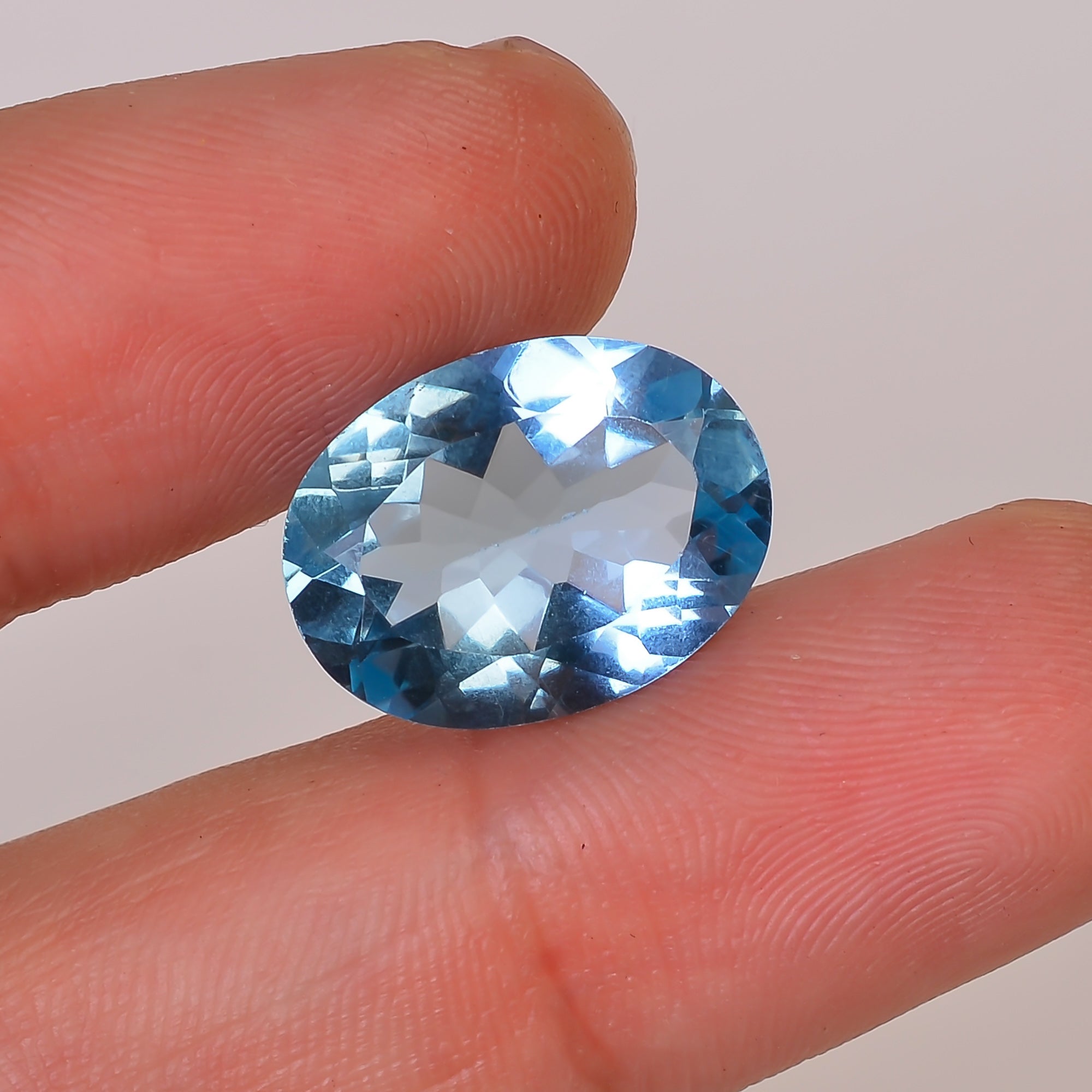 100% Natural Swiss Blue Topaz Oval Shape Cut Stone Loose Gemstone For Making Jewelry 10 Ct. 16X12X6 mm Y-10138