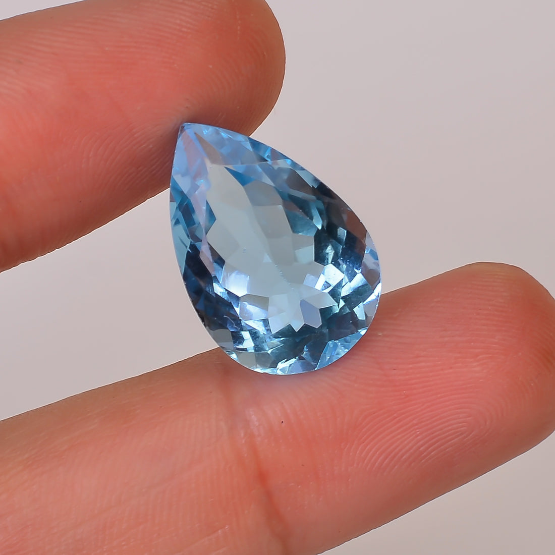 100% Natural Swiss Blue Topaz Pear Shape Cut Stone Loose Gemstone For Making Jewelry 13.5 Ct. 19X12X8 mm Y-10140