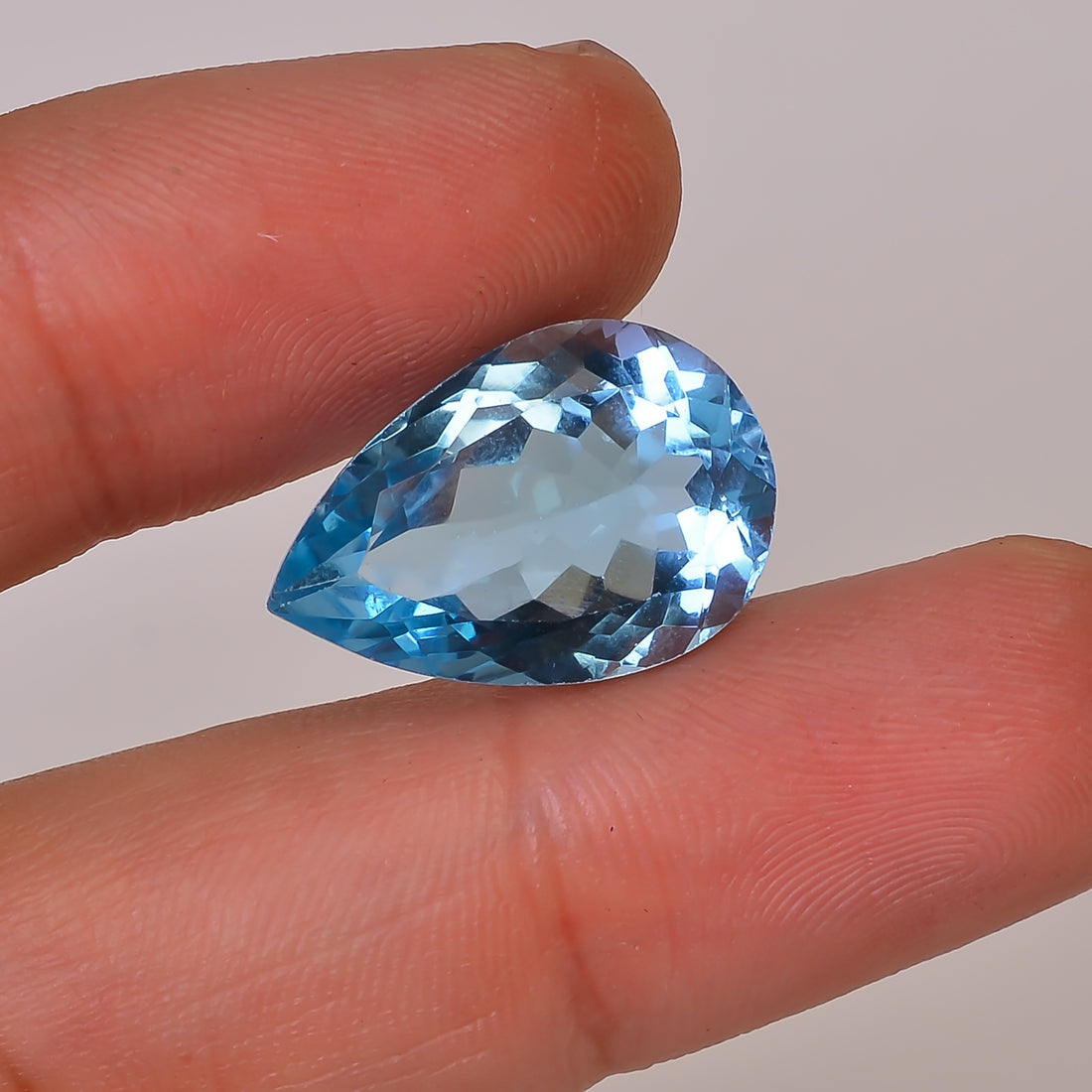 100% Natural Swiss Blue Topaz Pear Shape Cut Stone Loose Gemstone For Making Jewelry 13.5 Ct. 19X12X8 mm Y-10140