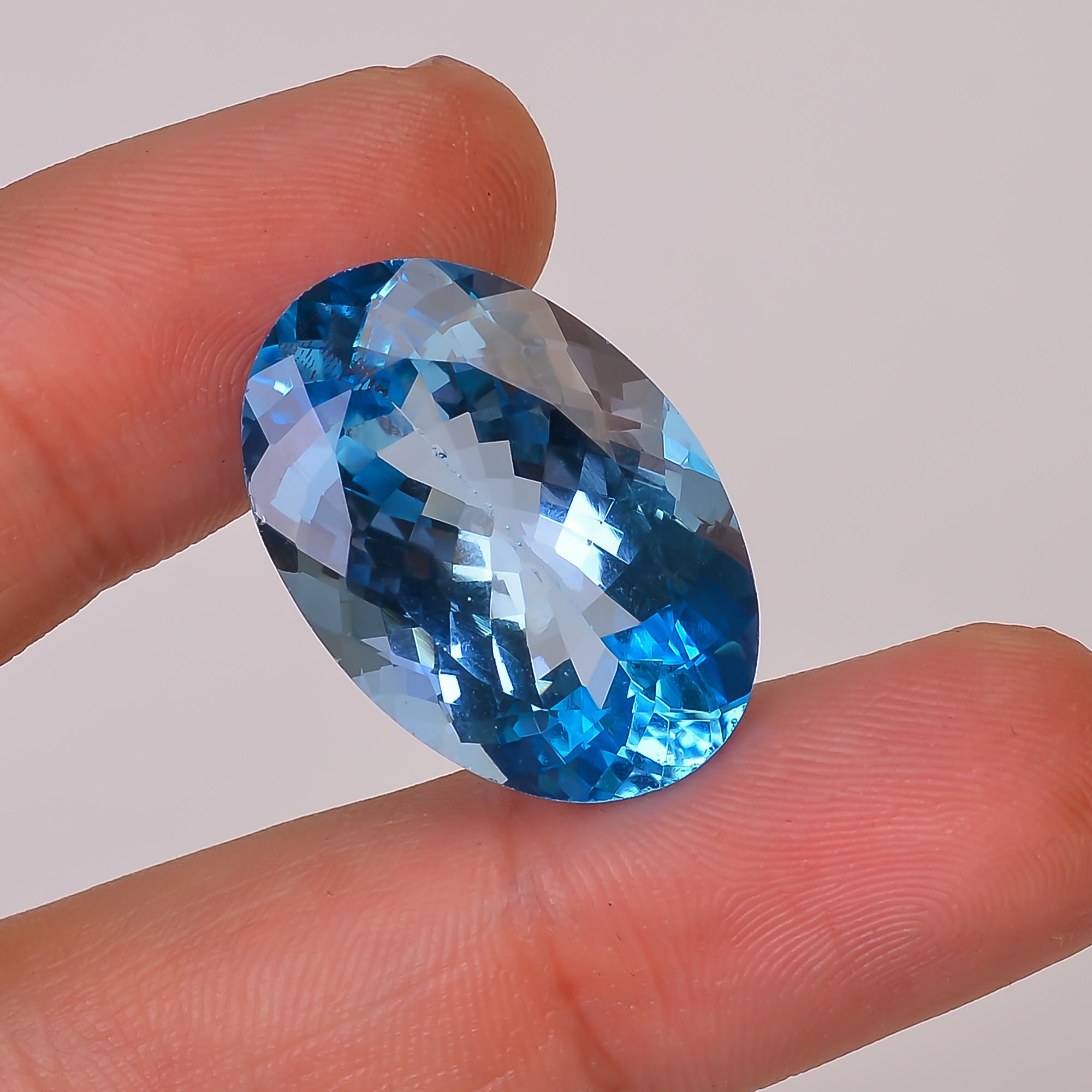 100% Natural Swiss Blue Topaz Oval Shape Cut Stone Loose Gemstone For Making Jewelry 29 Ct. 23X16X10 mm Y-10142