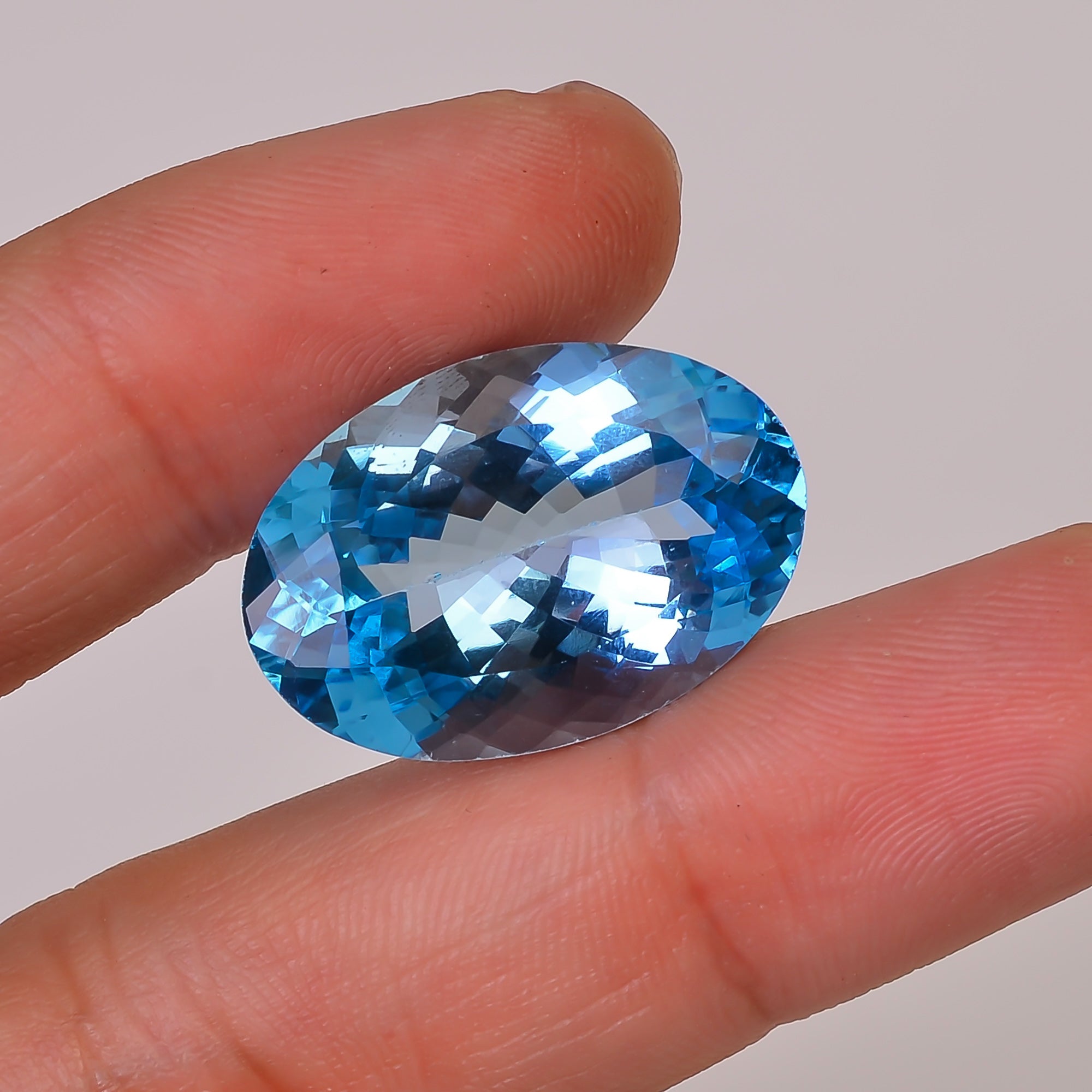 100% Natural Swiss Blue Topaz Oval Shape Cut Stone Loose Gemstone For Making Jewelry 29 Ct. 23X16X10 mm Y-10142