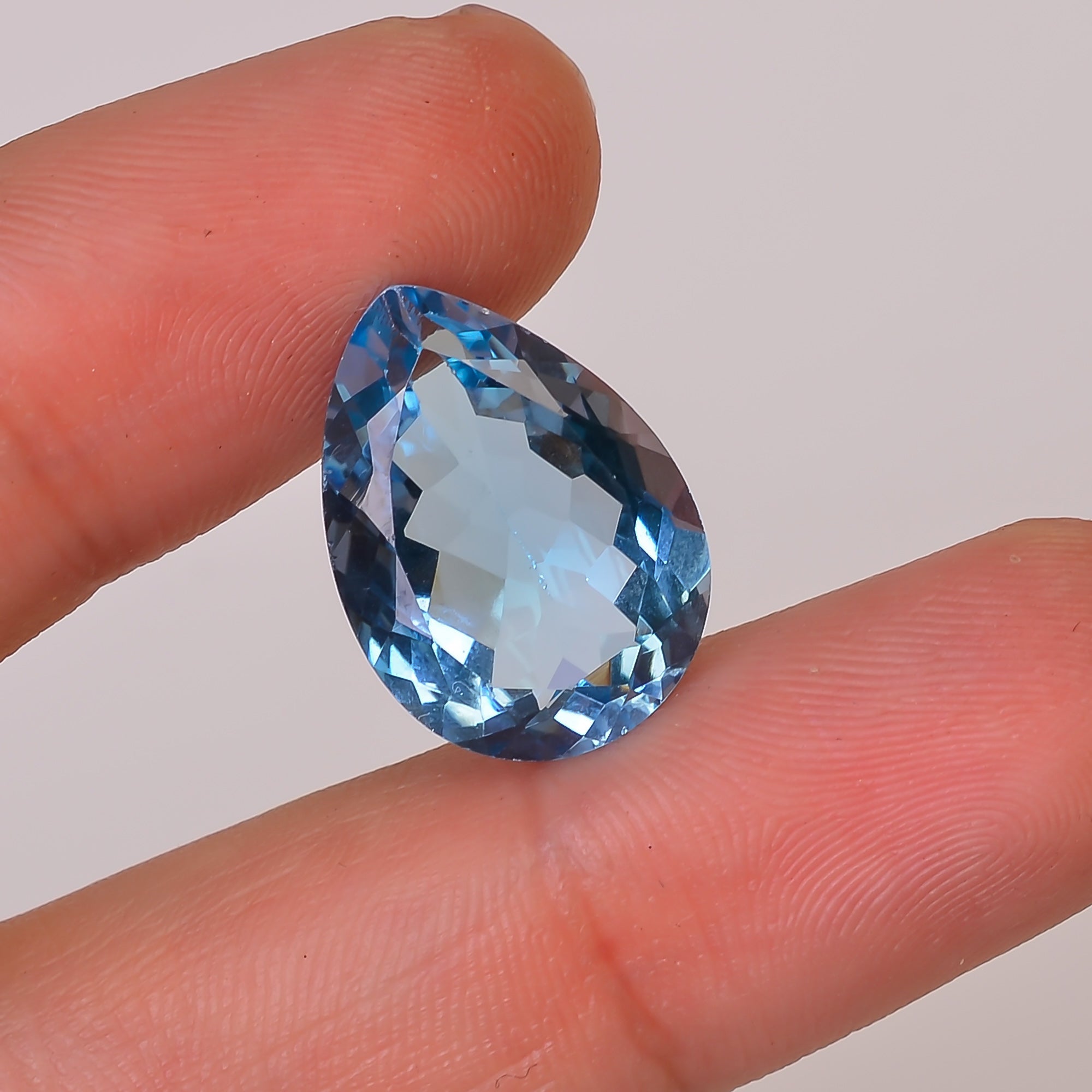 100% Natural Swiss Blue Topaz Pear Shape Cut Stone Loose Gemstone For Making Jewelry 12 Ct. 18X13X7 mm Y-10143