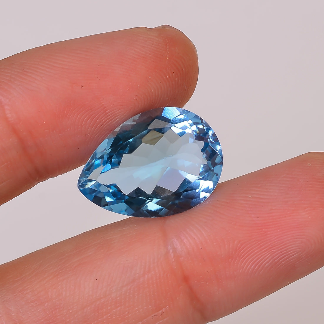 100% Natural Swiss Blue Topaz Pear Shape Cut Stone Loose Gemstone For Making Jewelry 12 Ct. 18X13X7 mm Y-10143