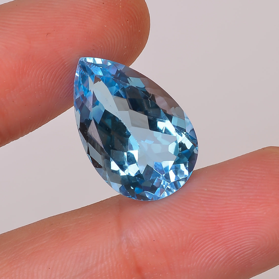 100% Natural Swiss Blue Topaz Pear Shape Cut Stone Loose Gemstone For Making Jewelry 14.5 Ct. 19X12X8 mm Y-10144