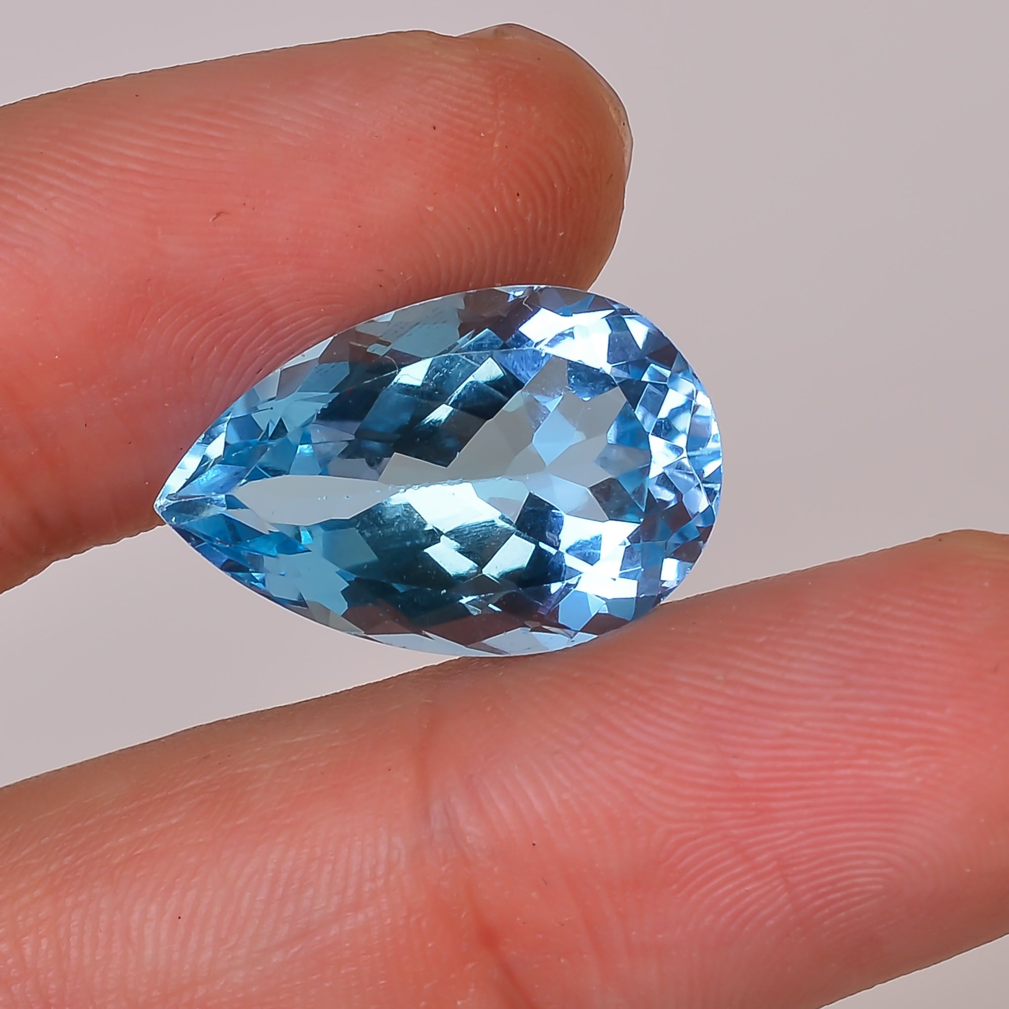 100% Natural Swiss Blue Topaz Pear Shape Cut Stone Loose Gemstone For Making Jewelry 14.5 Ct. 19X12X8 mm Y-10144
