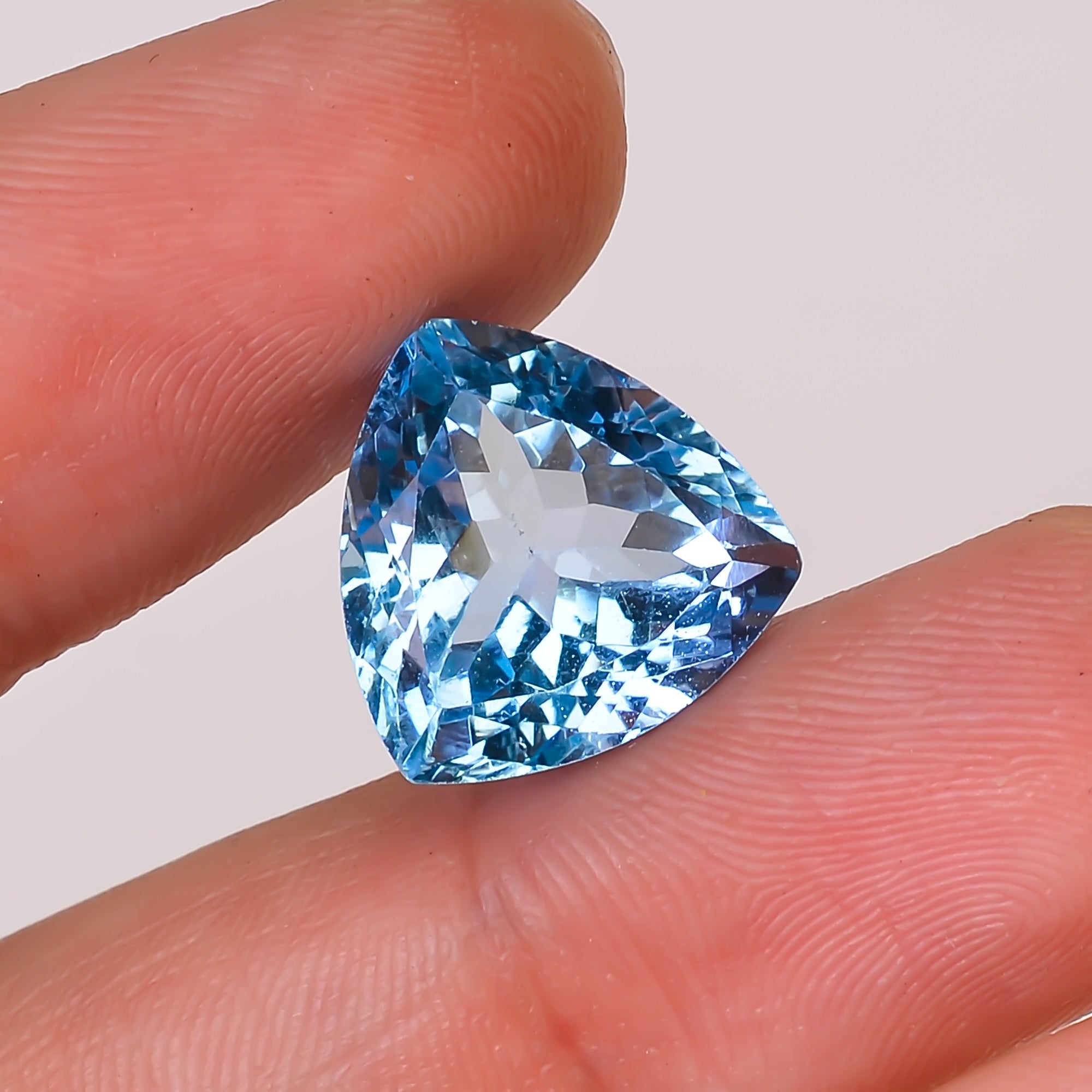 Natural Swiss Blue Topaz Trillion Shape Cut Stone Loose Gemstone For Making Jewelry 11 Ct. 13X13X8 mm Y-10146