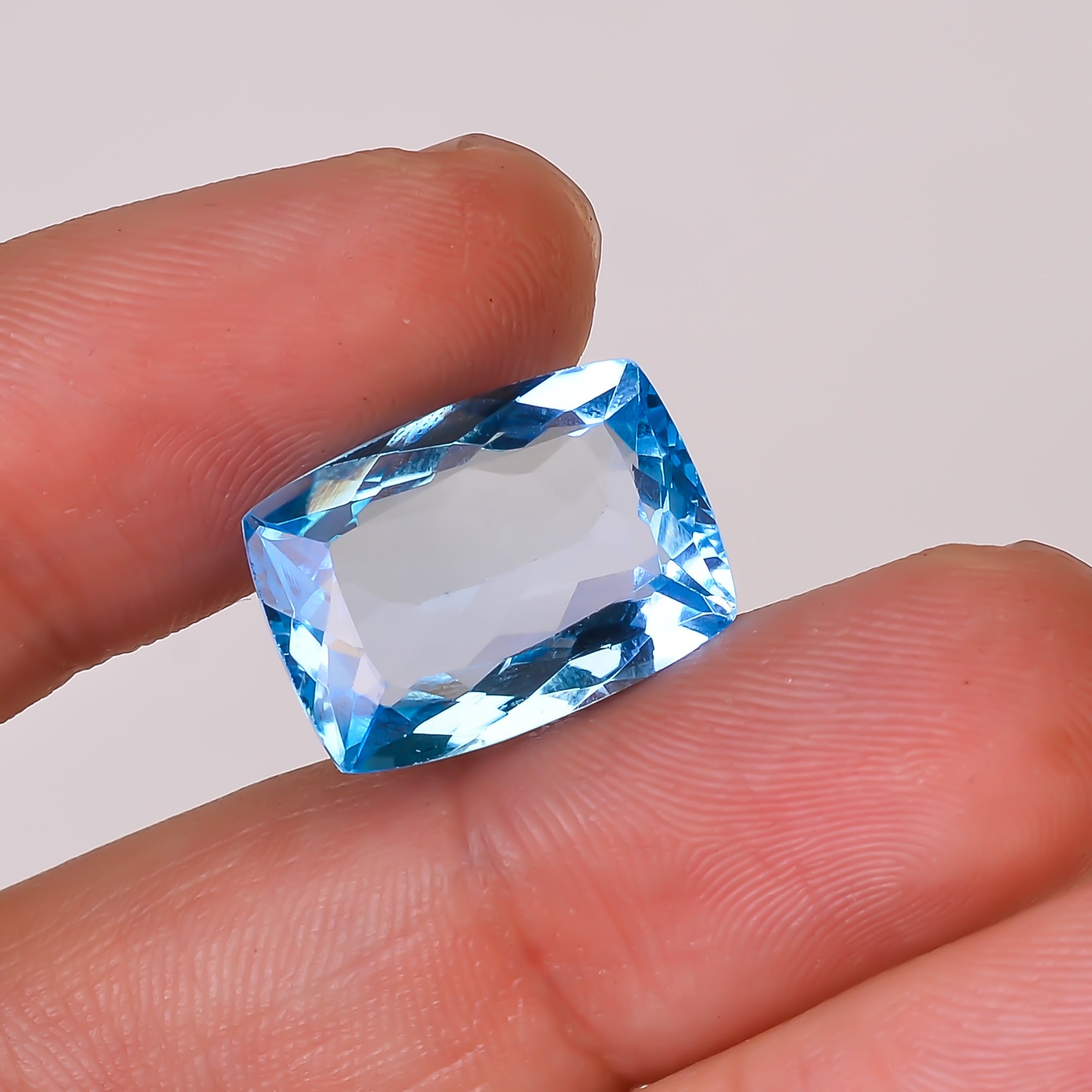 Natural Swiss Blue Topaz Radiant Shape Cut Stone Loose Gemstone For Making Jewelry 13.5 Ct. 16X12X7 mm Y-10147