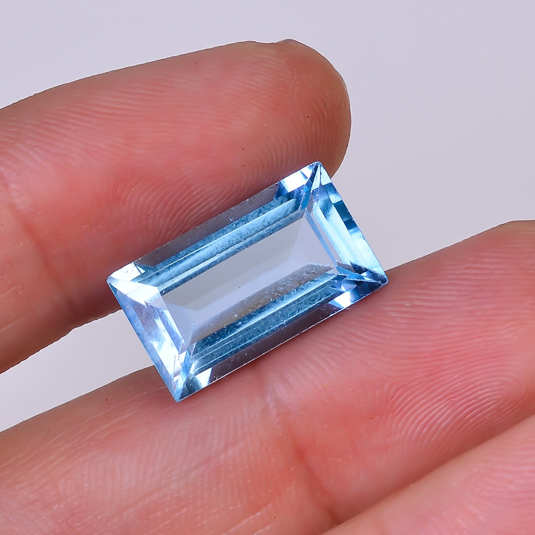 Natural Swiss Blue Topaz Rectangle Shape Cut Stone Loose Gemstone For Making Jewelry 10.5 Ct. 17X9X6 mm Y-10151