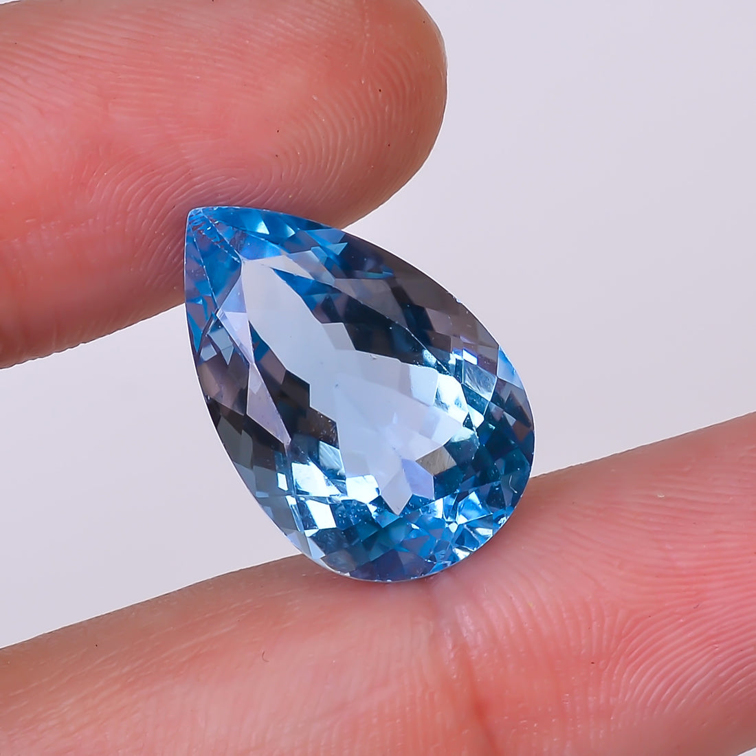 Natural Swiss Blue Topaz Pear Shape Cut Stone Loose Gemstone For Making Jewelry 15.5 Ct. 19X13X8 mm Y-10153