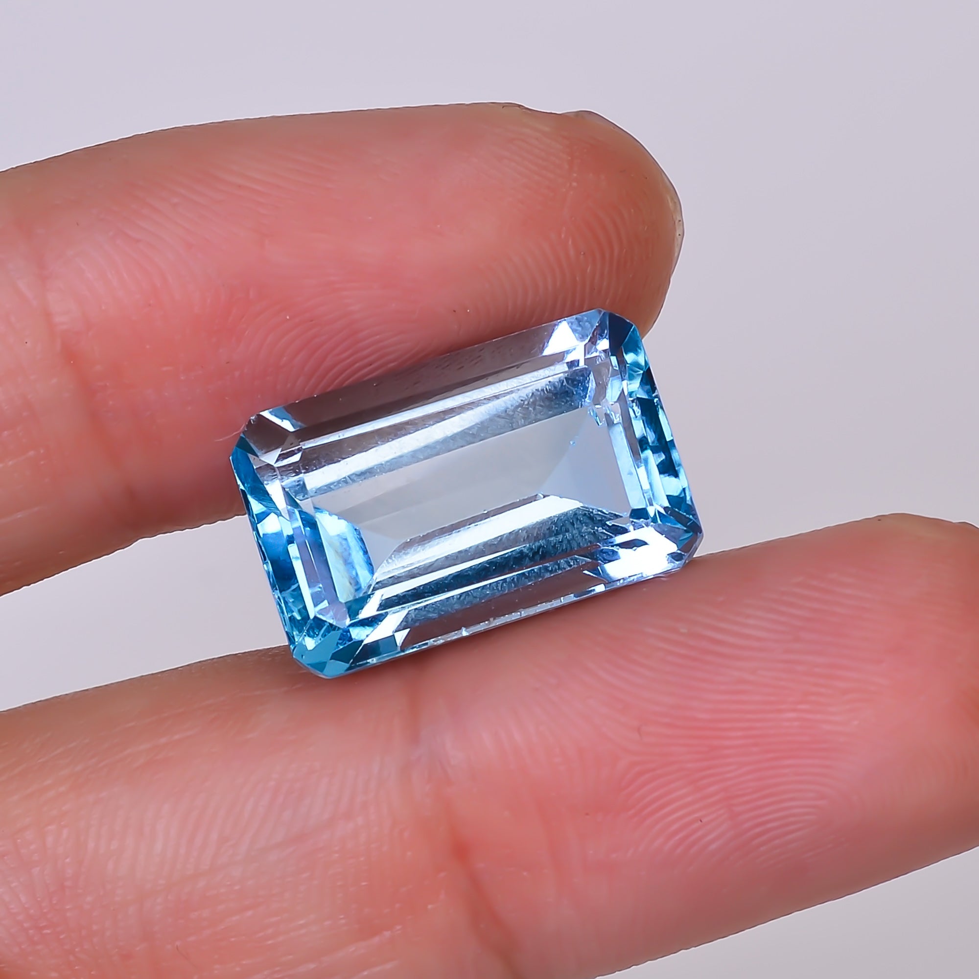 Natural Swiss Blue Topaz Radiant Shape Cut Stone Loose Gemstone For Making Jewelry 15 Ct. 17X11X8 mm Y-10156