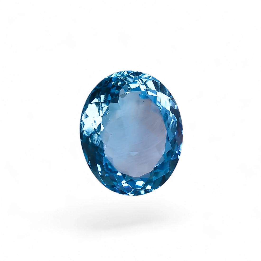 Natural Swiss Blue Topaz Oval Shape Cut Stone Loose Gemstone For Making Jewelry 17.5 Ct. 17X14X8 mm Y-10157