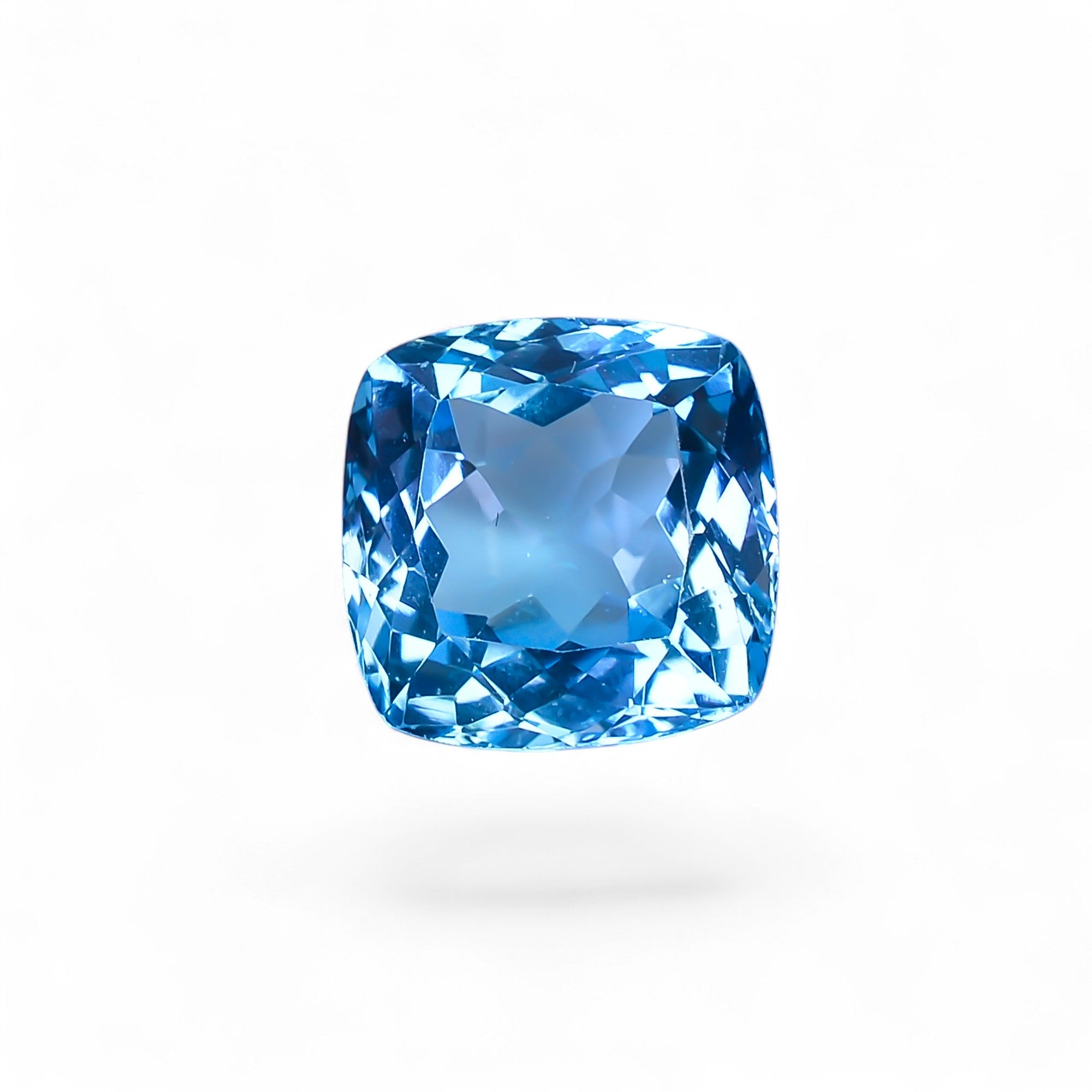 Natural Swiss Blue Topaz Cushion Shape Cut Stone Loose Gemstone For Making Jewelry 13 Ct. 13X13X8 mm Y-10158