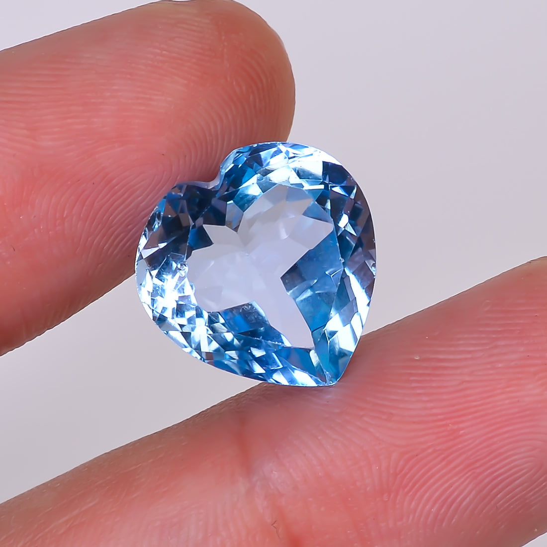 Natural Swiss Blue Topaz Heart Shape Cut Stone Loose Gemstone For Making Jewelry 11 Ct. 14X13X8 mm Y-10159