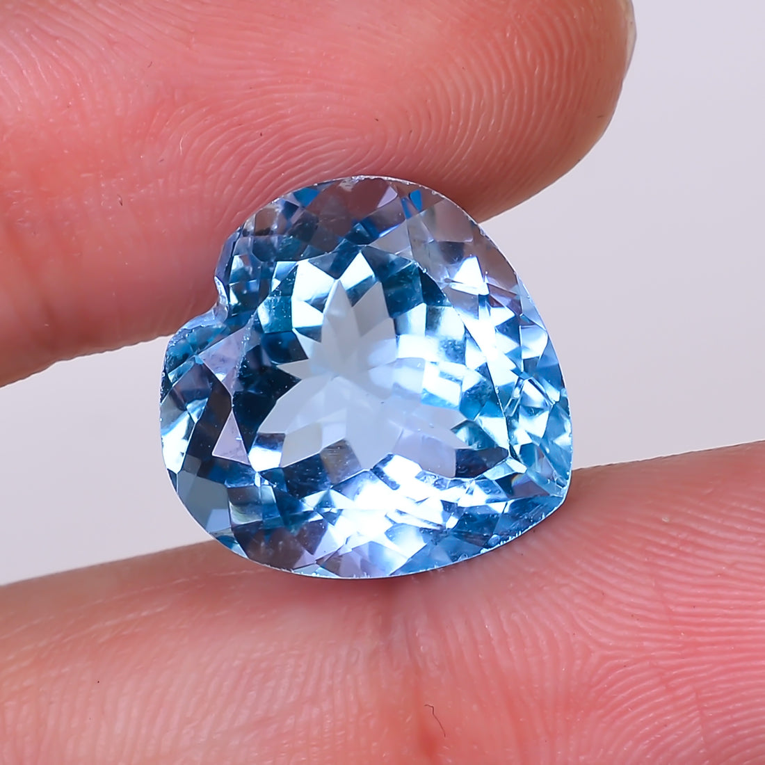 Natural Swiss Blue Topaz Heart Shape Cut Stone Loose Gemstone For Making Jewelry 16 Ct. 15X15X9 mm Y-10160