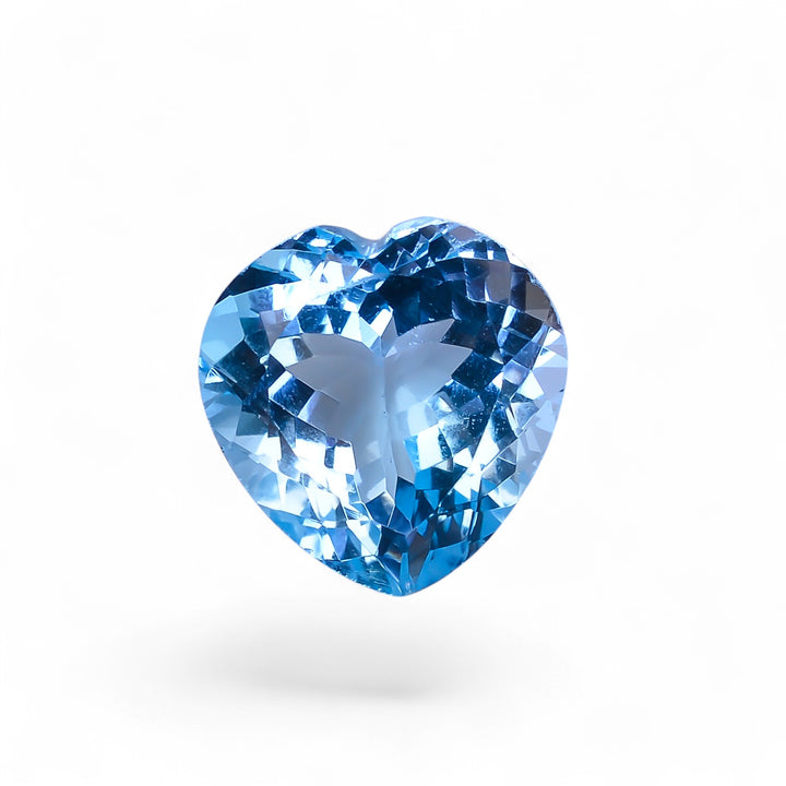 Natural Swiss Blue Topaz Heart Shape Cut Stone Loose Gemstone For Making Jewelry 16 Ct. 15X15X9 mm Y-10160