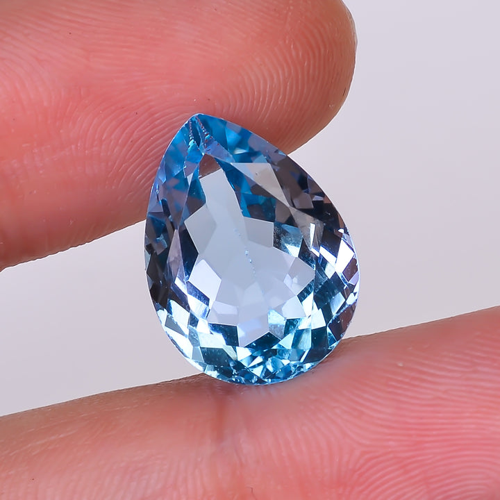Natural Swiss Blue Topaz Pear Shape Cut Stone Loose Gemstone For Making Jewelry 11 Ct. 16X12X7 mm Y-10161