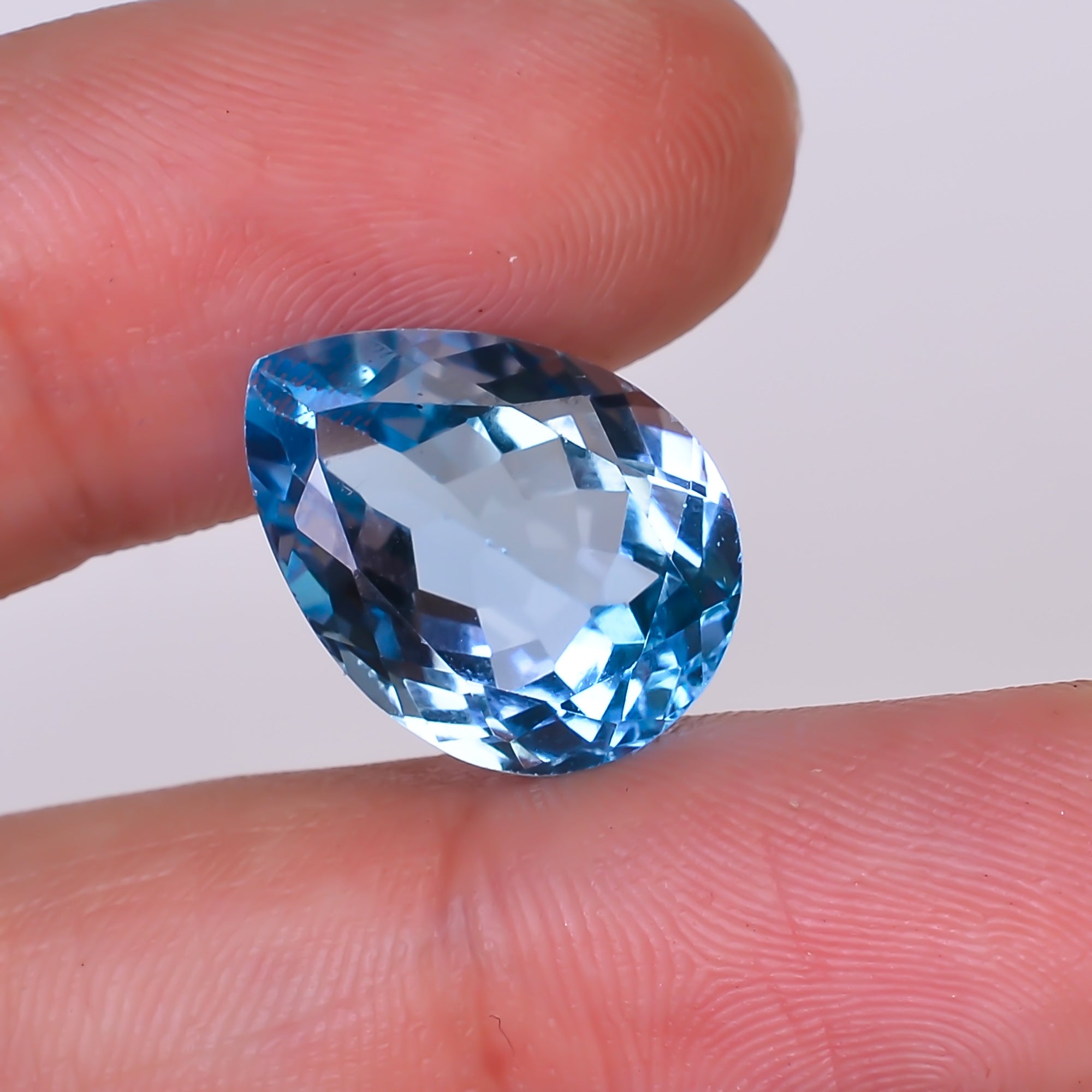 Natural Swiss Blue Topaz Pear Shape Cut Stone Loose Gemstone For Making Jewelry 11 Ct. 16X12X7 mm Y-10161