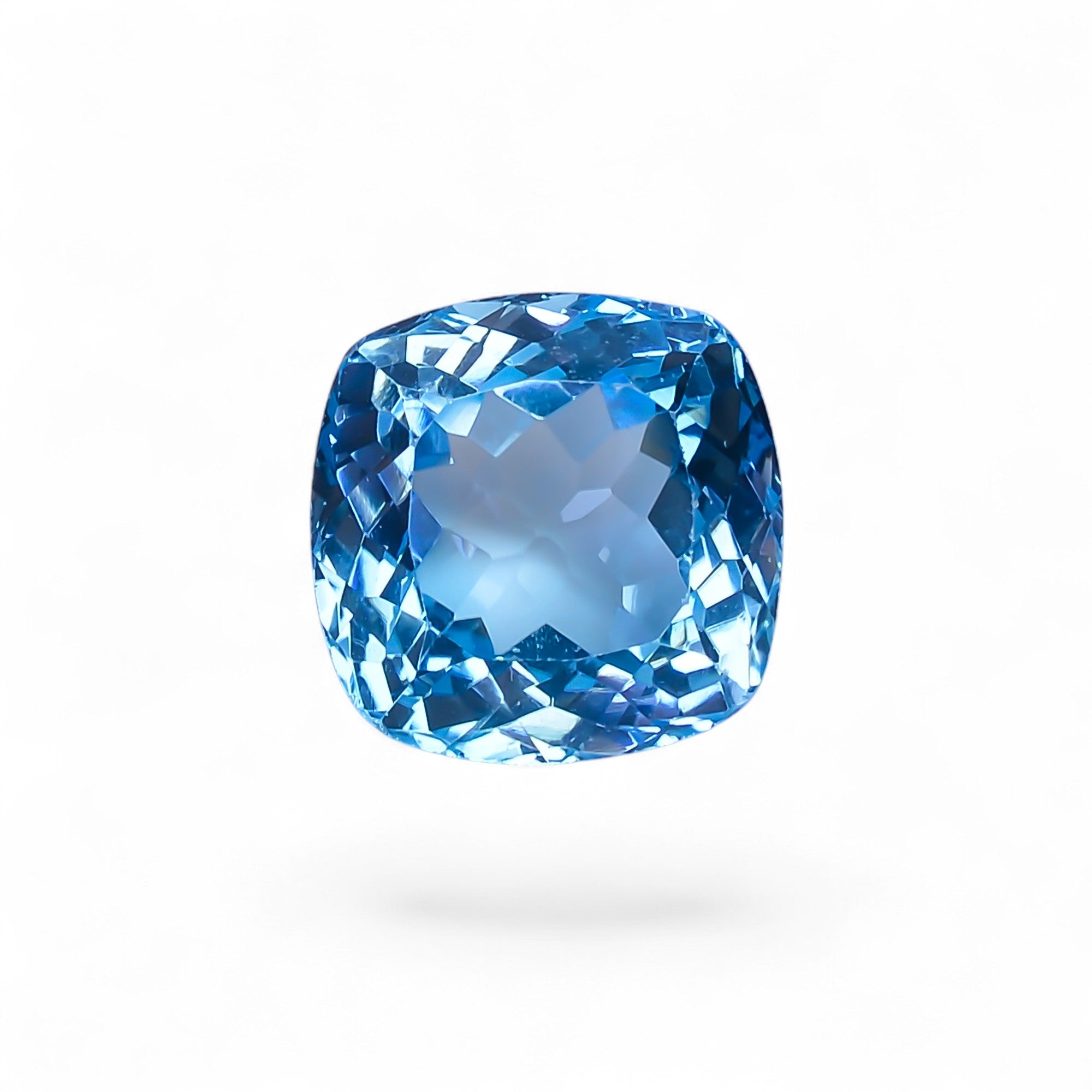 Natural Swiss Blue Topaz Cushion Shape Cut Stone Loose Gemstone For Making Jewelry 16.5 Ct. 13X13X9 mm Y-10162