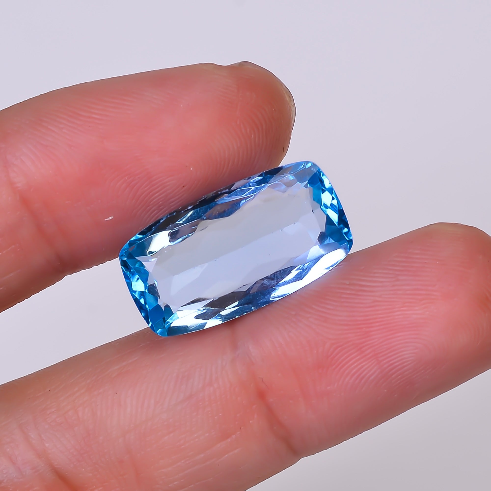 Natural Swiss Blue Topaz Radiant Shape Cut Stone Loose Gemstone For Making Jewelry 15.5 Ct. 20X11X6 mm Y-10163