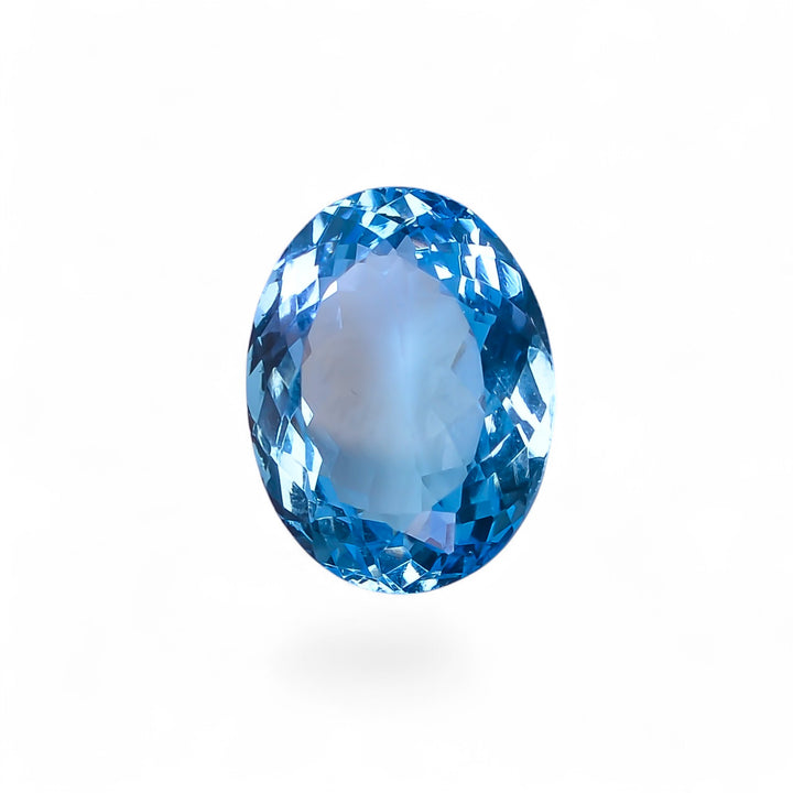 Natural Swiss Blue Topaz Oval Shape Cut Stone Loose Gemstone For Making Jewelry 13.5 Ct. 16X12X8 mm Y-10166