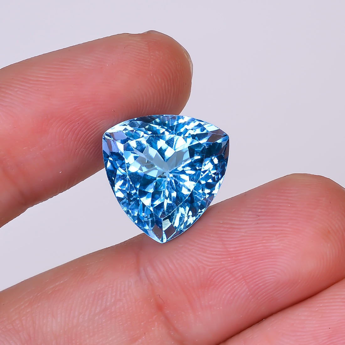 Natural Swiss Blue Topaz Trillion Shape Cut Stone Loose Gemstone For Making Jewelry 15 Ct. 14X14X10 mm Y-10167