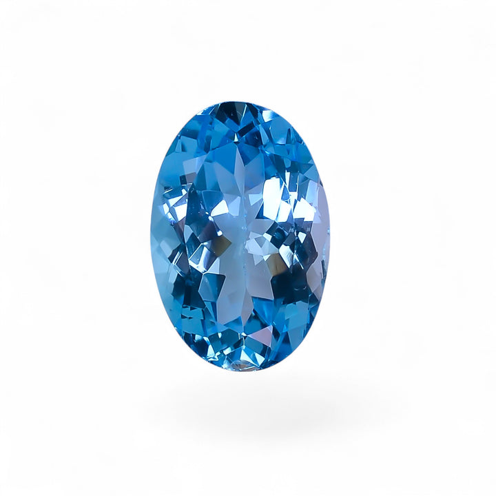 Natural Swiss Blue Topaz Oval Shape Cut Stone Loose Gemstone For Making Jewelry 16.5 Ct. 19X12X9 mm Y-10168