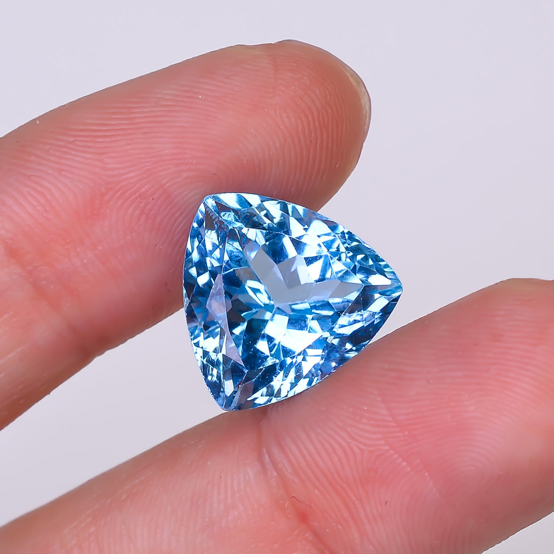 Natural Swiss Blue Topaz Trillion Shape Cut Stone Loose Gemstone For Making Jewelry 13 Ct. 14X14X9 mm Y-10169