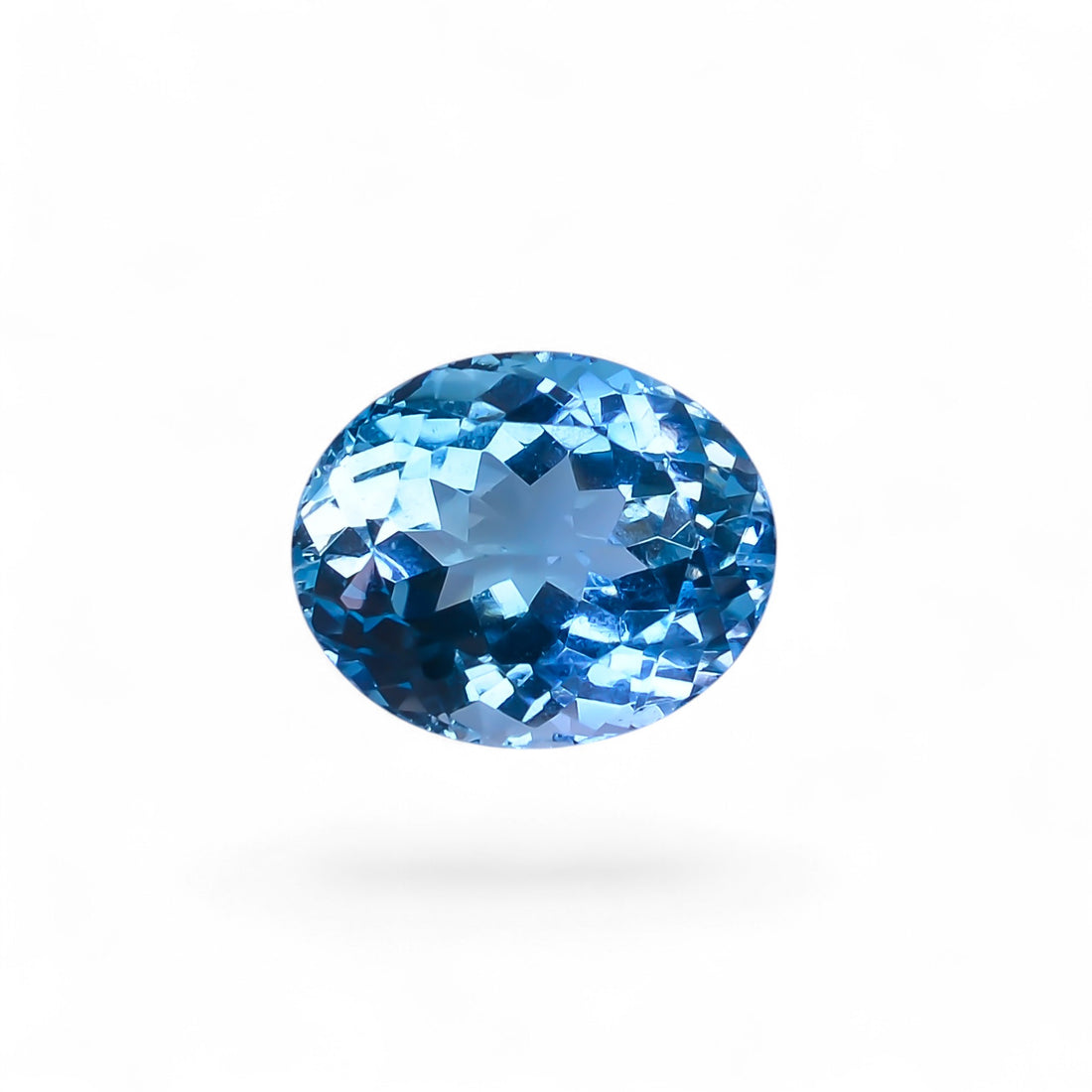 Natural Swiss Blue Topaz Oval Shape Cut Stone Loose Gemstone For Making Jewelry 13 Ct. 15X12X9 mm Y-10170