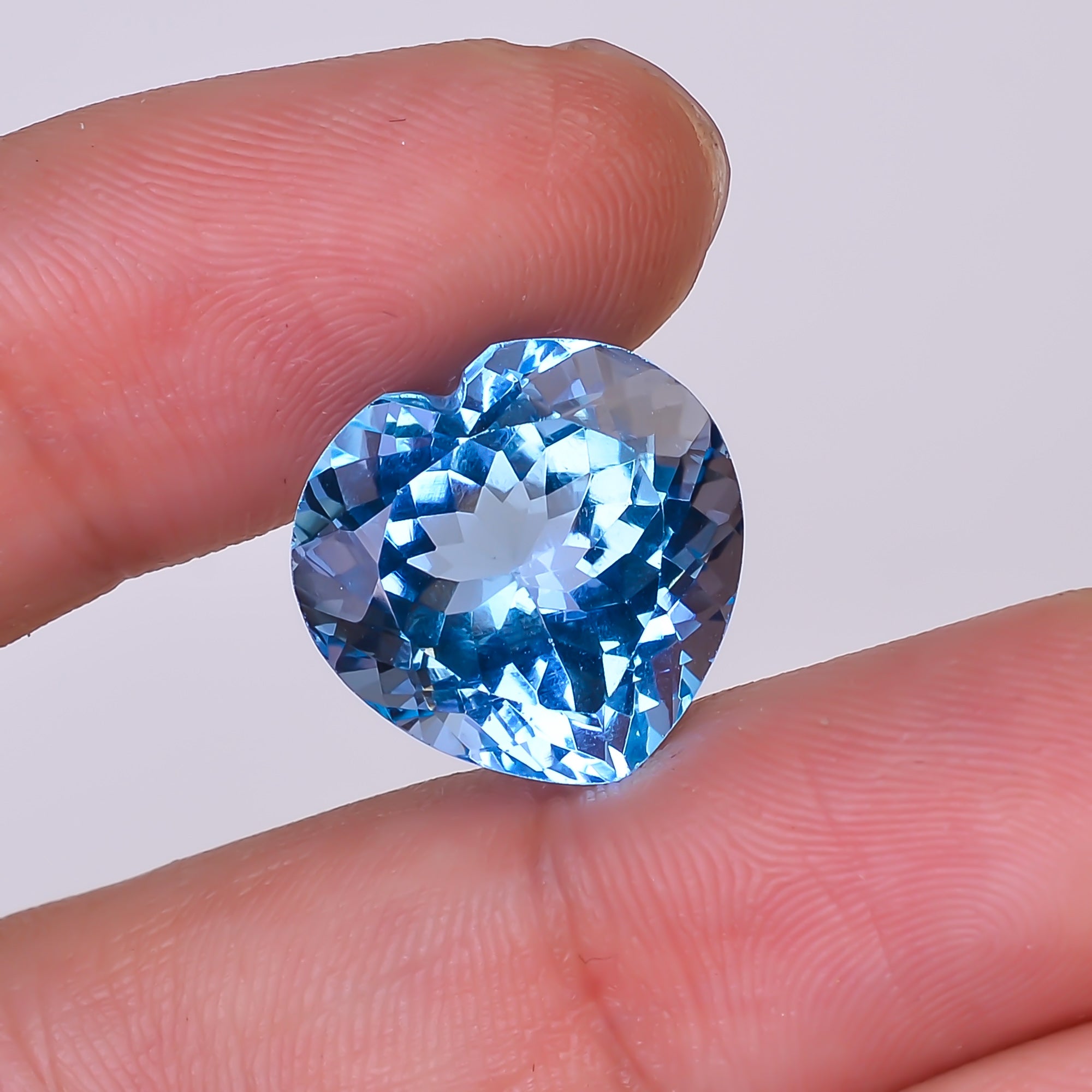 Natural Swiss Blue Topaz Heart Shape Cut Stone Loose Gemstone For Making Jewelry 16 Ct. 15X15X9 mm Y-10171