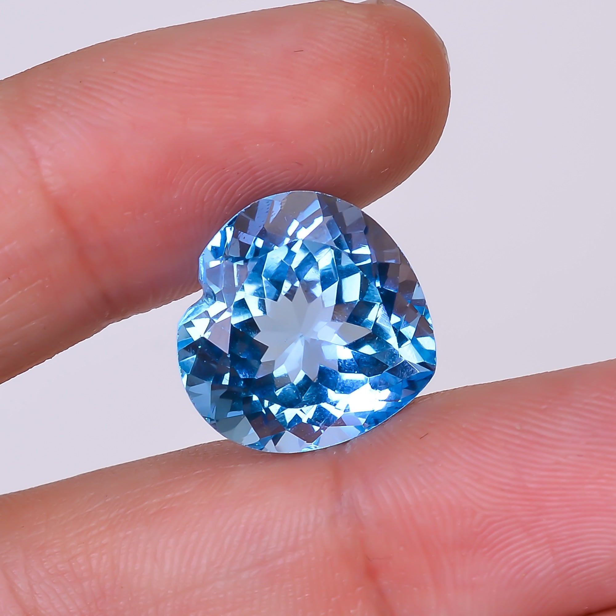 Natural Swiss Blue Topaz Heart Shape Cut Stone Loose Gemstone For Making Jewelry 16 Ct. 15X15X9 mm Y-10171